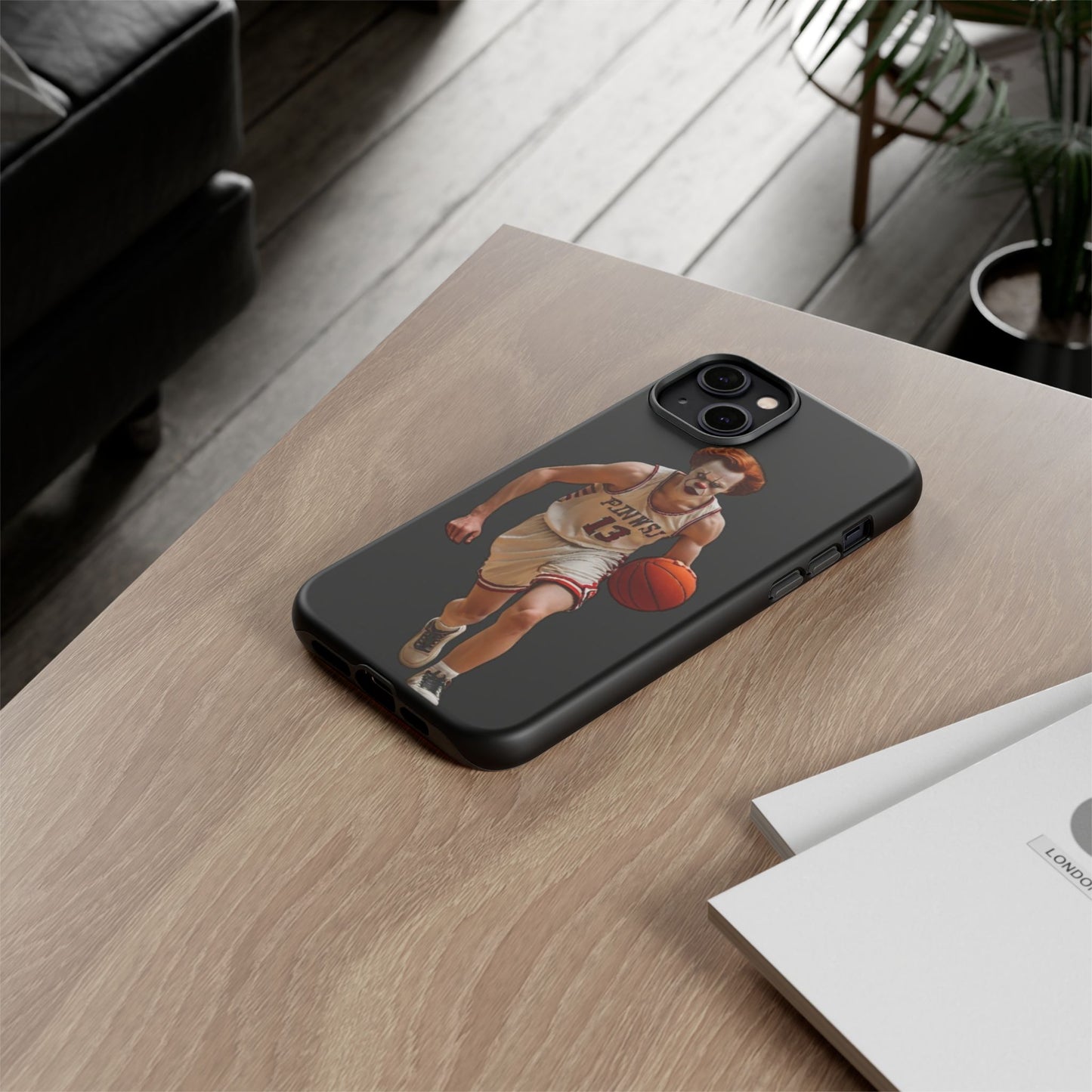 Basketball Clown Samsung and IPhone Phone Case, Tough Cases for Sports Lovers, Unique Gift for Athletes, Fun Phone Accessory, Quirky Sports Merchandise