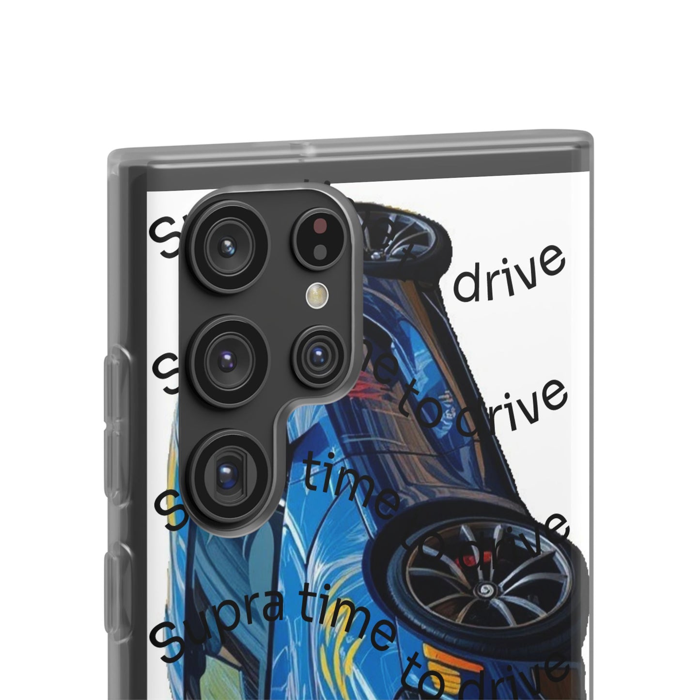 Cool Car Design Flexi Cases - Supra Time to Drive, Phone Cover, Automotive Gift, Trendy Accessory, Car Lover Merchandise