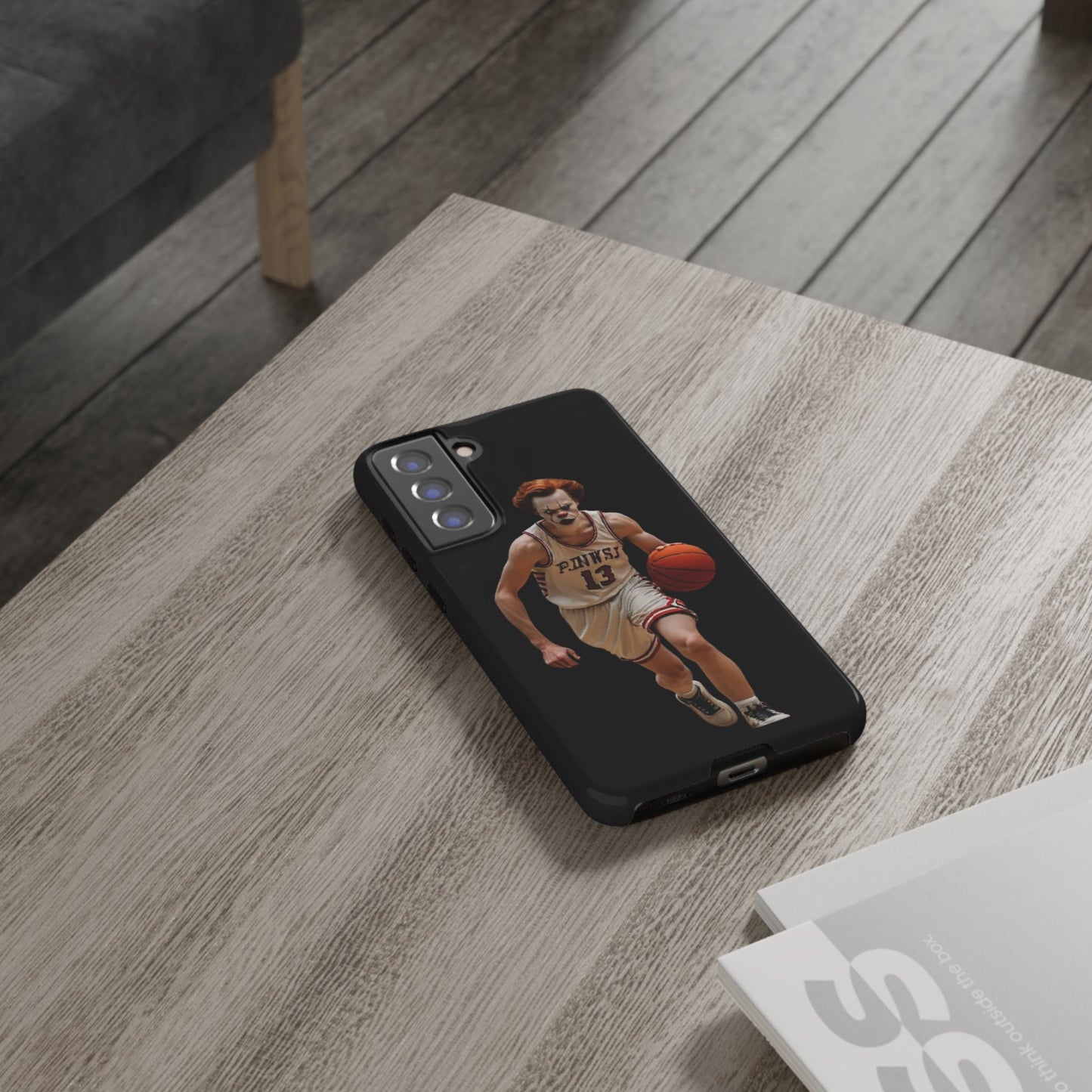 Basketball Clown Samsung and IPhone Phone Case, Tough Cases for Sports Lovers, Unique Gift for Athletes, Fun Phone Accessory, Quirky Sports Merchandise