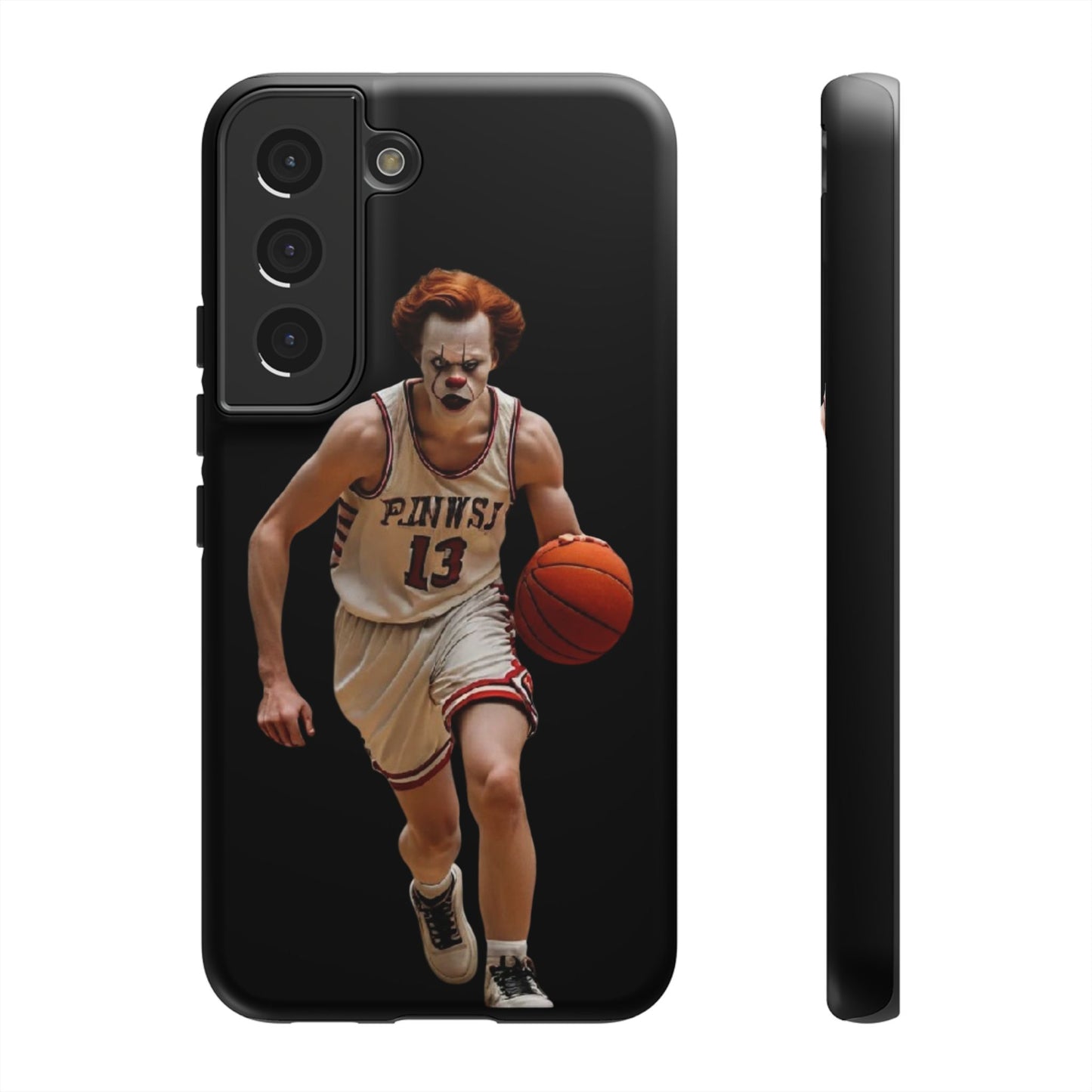 Basketball Clown Samsung and IPhone Phone Case, Tough Cases for Sports Lovers, Unique Gift for Athletes, Fun Phone Accessory, Quirky Sports Merchandise