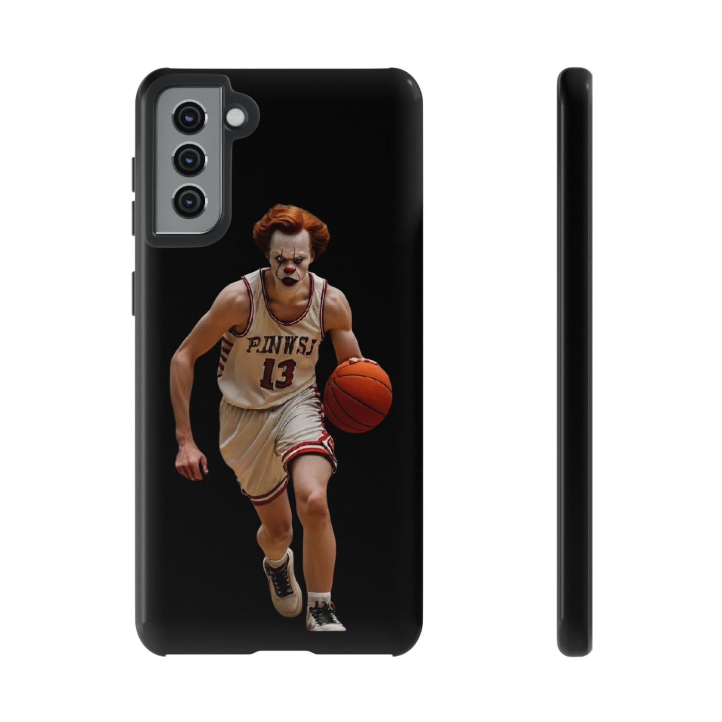 Basketball Clown Samsung and IPhone Phone Case, Tough Cases for Sports Lovers, Unique Gift for Athletes, Fun Phone Accessory, Quirky Sports Merchandise