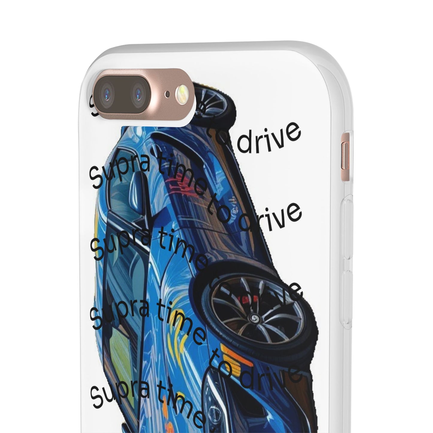 Cool Car Design Flexi Cases - Supra Time to Drive, Phone Cover, Automotive Gift, Trendy Accessory, Car Lover Merchandise