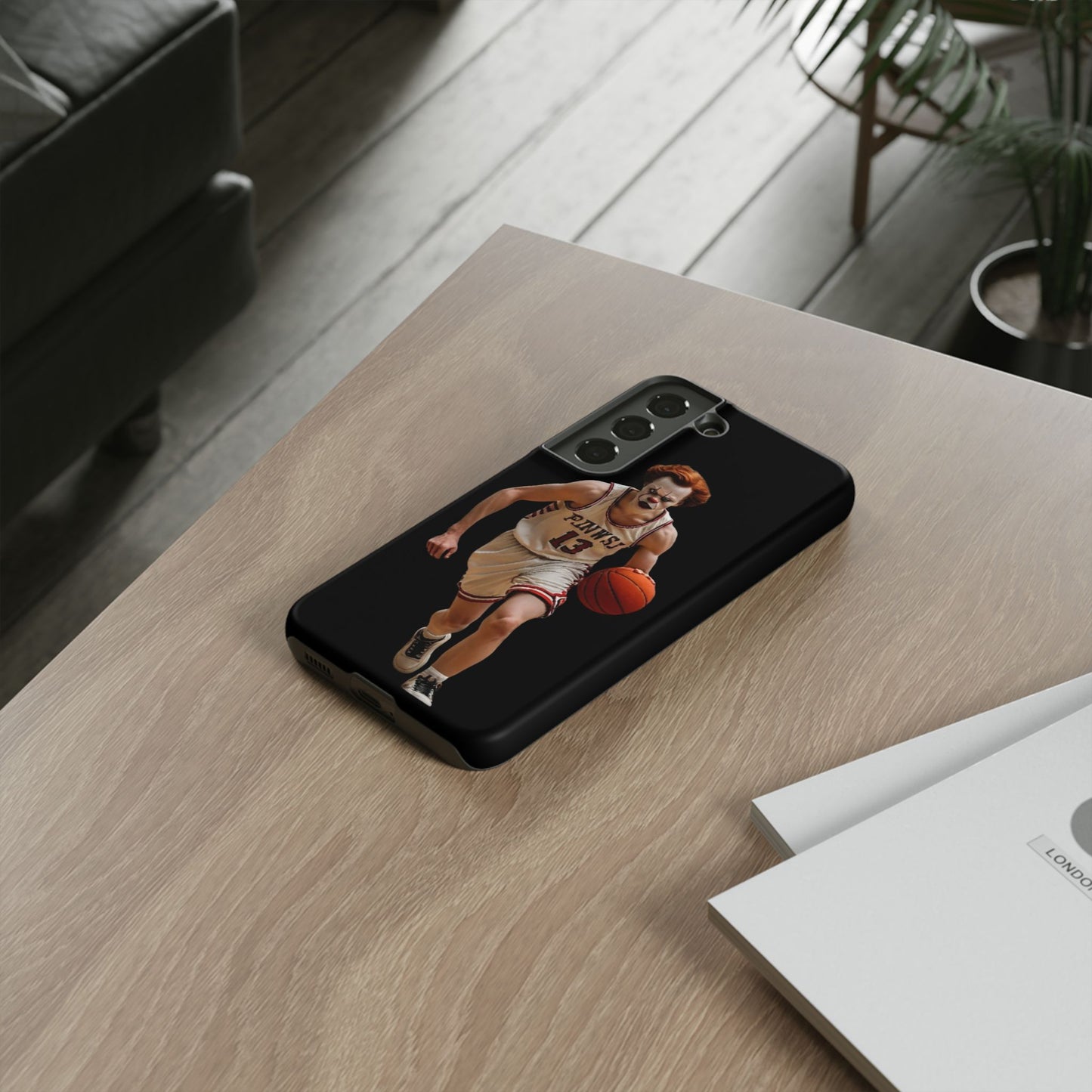 Basketball Clown Samsung and IPhone Phone Case, Tough Cases for Sports Lovers, Unique Gift for Athletes, Fun Phone Accessory, Quirky Sports Merchandise