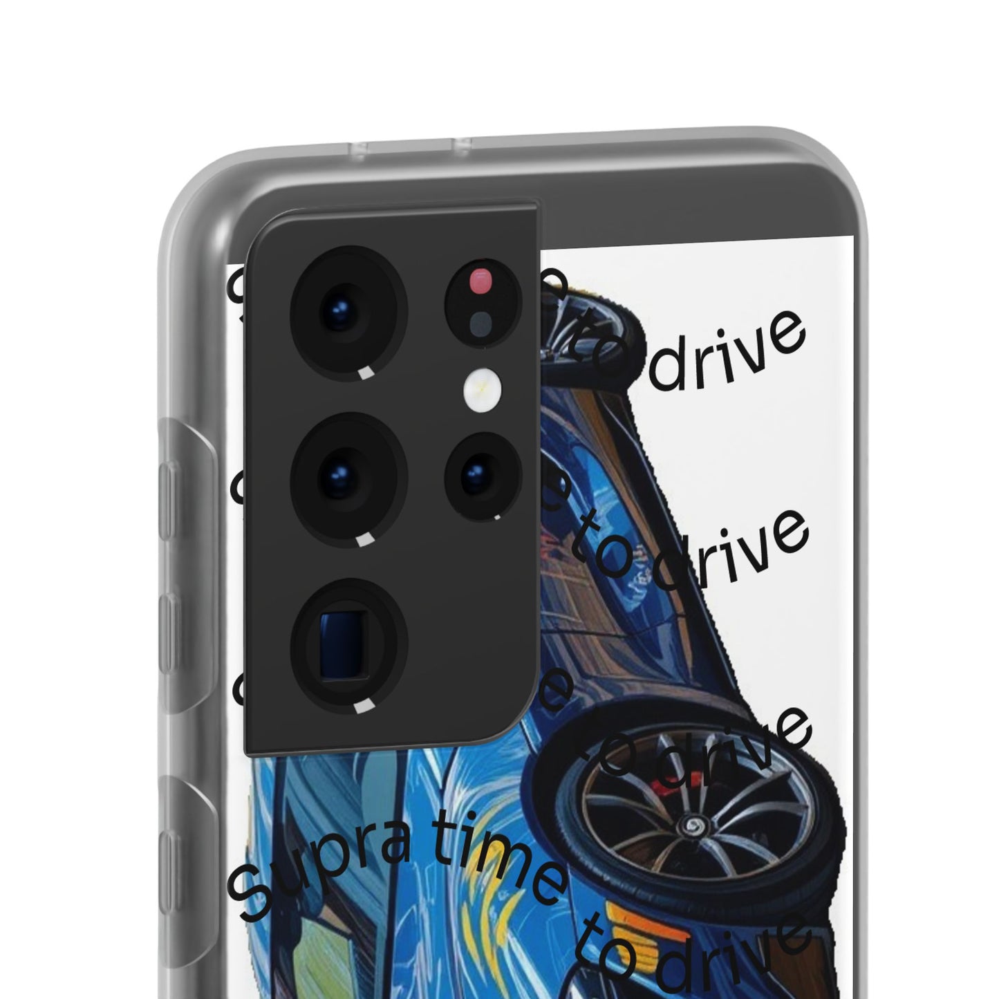 Cool Car Design Flexi Cases - Supra Time to Drive, Phone Cover, Automotive Gift, Trendy Accessory, Car Lover Merchandise
