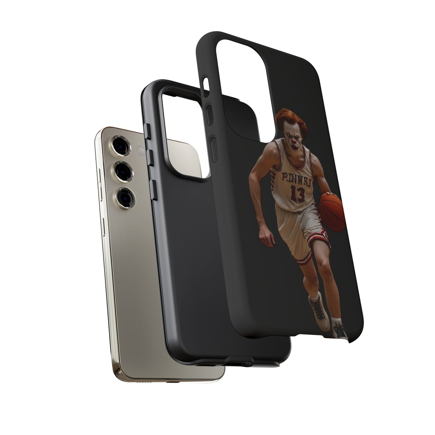 Basketball Clown Samsung and IPhone Phone Case, Tough Cases for Sports Lovers, Unique Gift for Athletes, Fun Phone Accessory, Quirky Sports Merchandise