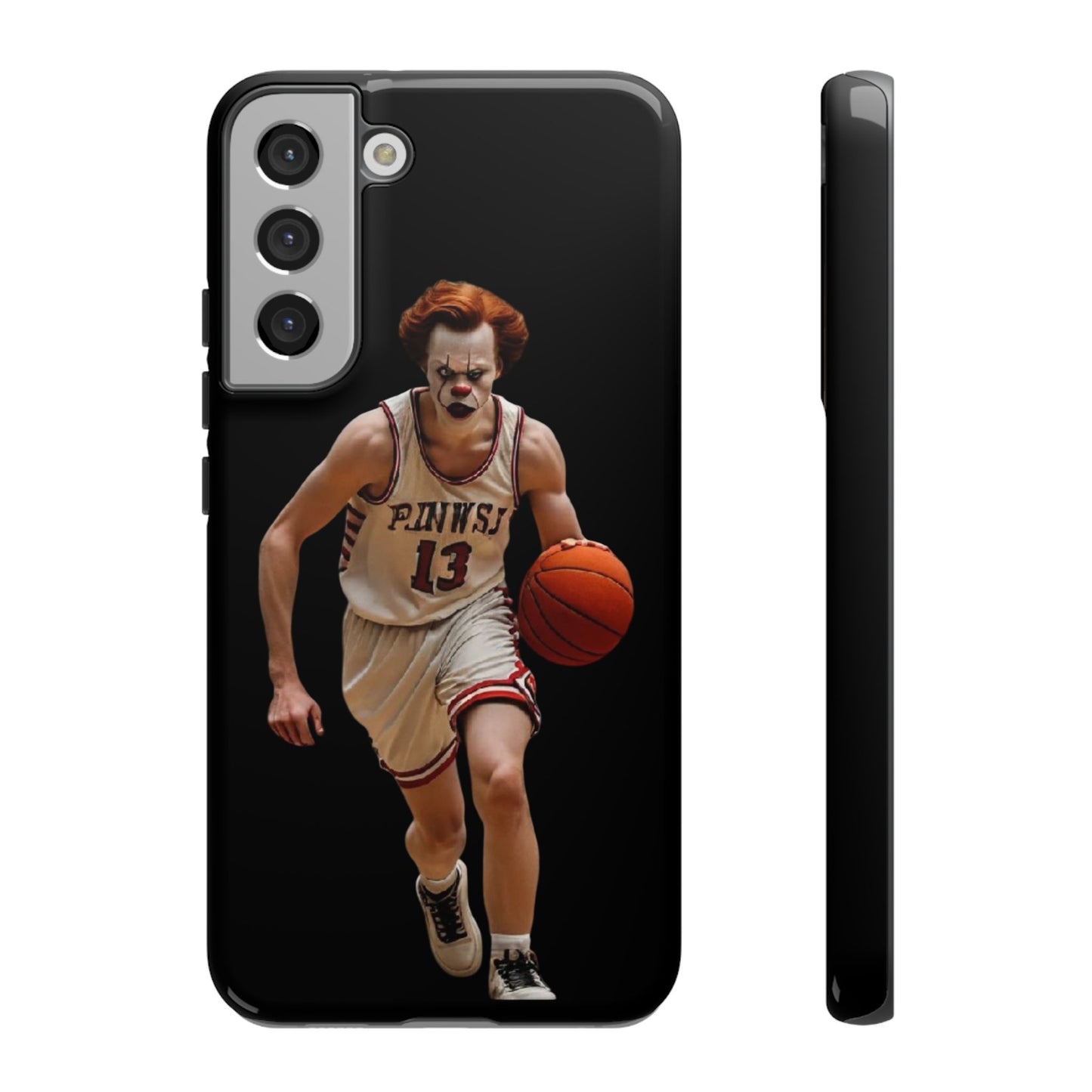 Basketball Clown Samsung and IPhone Phone Case, Tough Cases for Sports Lovers, Unique Gift for Athletes, Fun Phone Accessory, Quirky Sports Merchandise