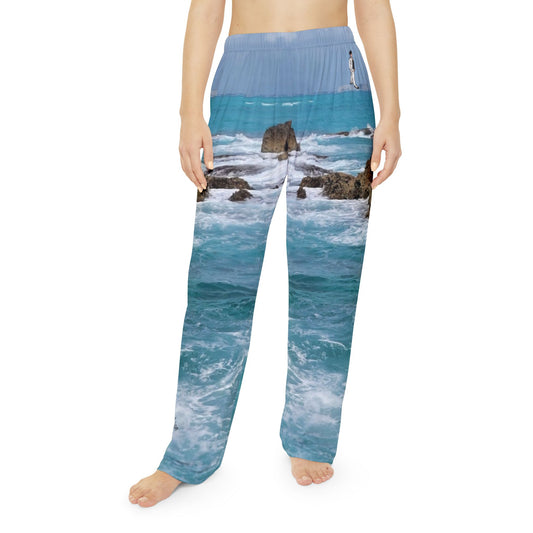 Coastal Waves Women's Pajama Pants, Relaxing Loungewear, Beach Vibes, Gift for Her, Summer Nights