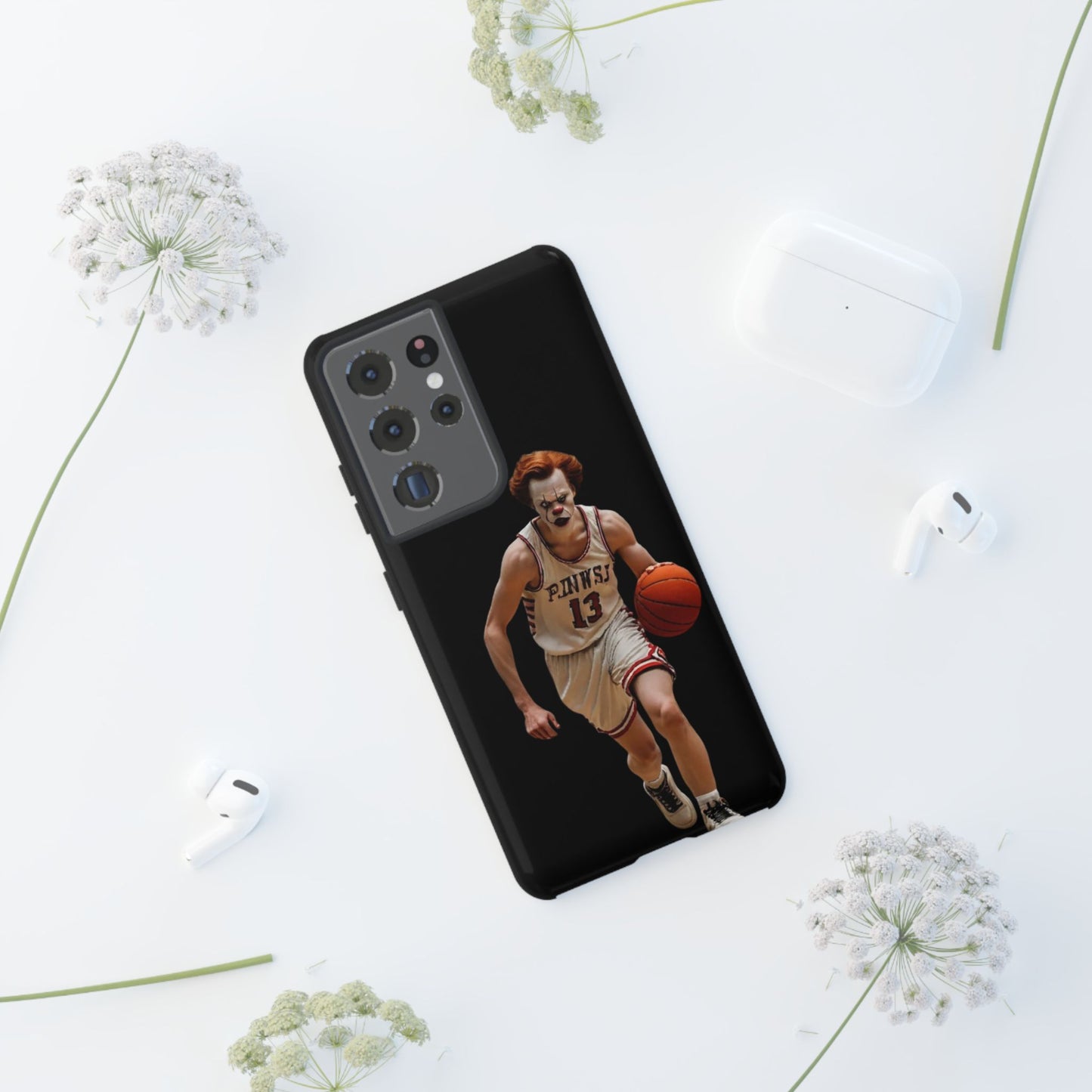 Basketball Clown Samsung and IPhone Phone Case, Tough Cases for Sports Lovers, Unique Gift for Athletes, Fun Phone Accessory, Quirky Sports Merchandise