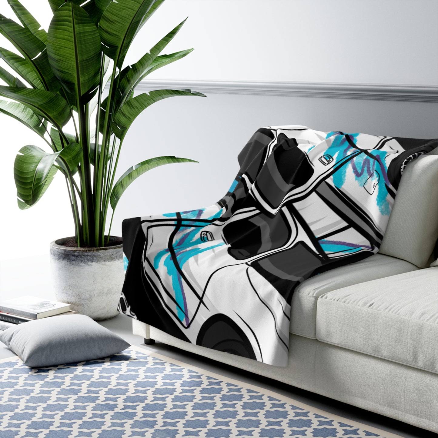 Cozy Automotive Sherpa Fleece Blanket for Car Lovers, Perfect for Home Decor, Gifts, Road Trips, and Car Enthusiasts