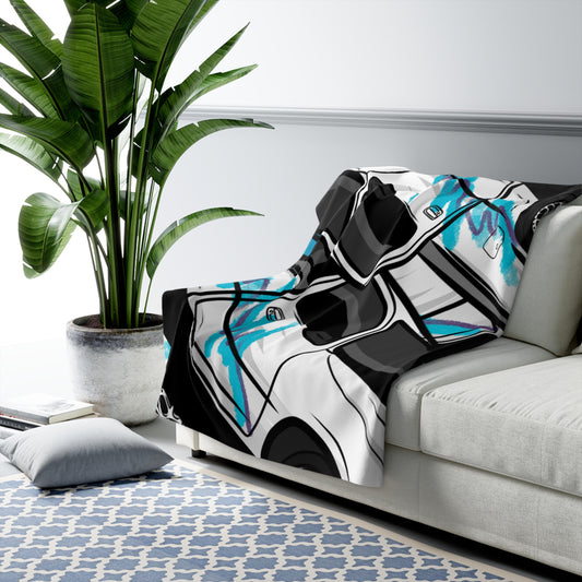 Cozy Automotive Sherpa Fleece Blanket for Car Lovers, Perfect for Home Decor, Gifts, Road Trips, and Car Enthusiasts