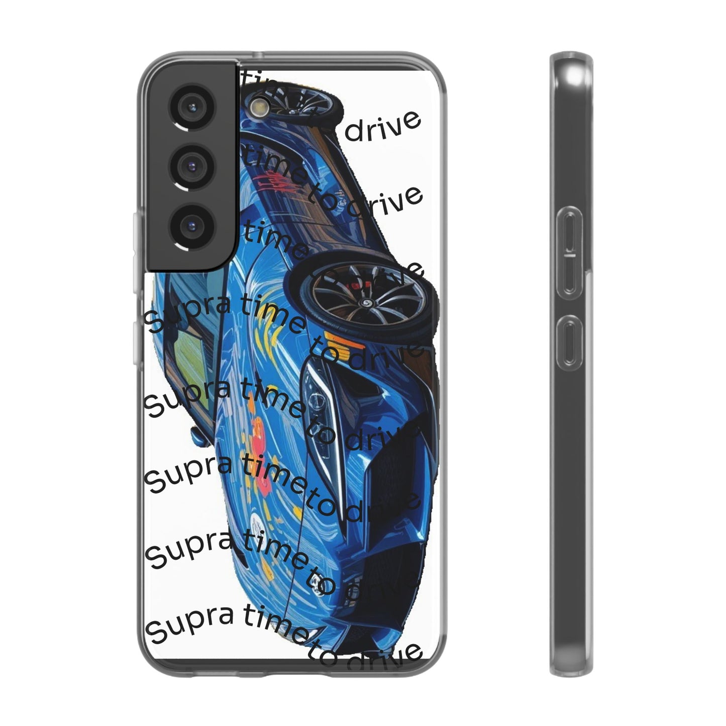 Cool Car Design Flexi Cases - Supra Time to Drive, Phone Cover, Automotive Gift, Trendy Accessory, Car Lover Merchandise