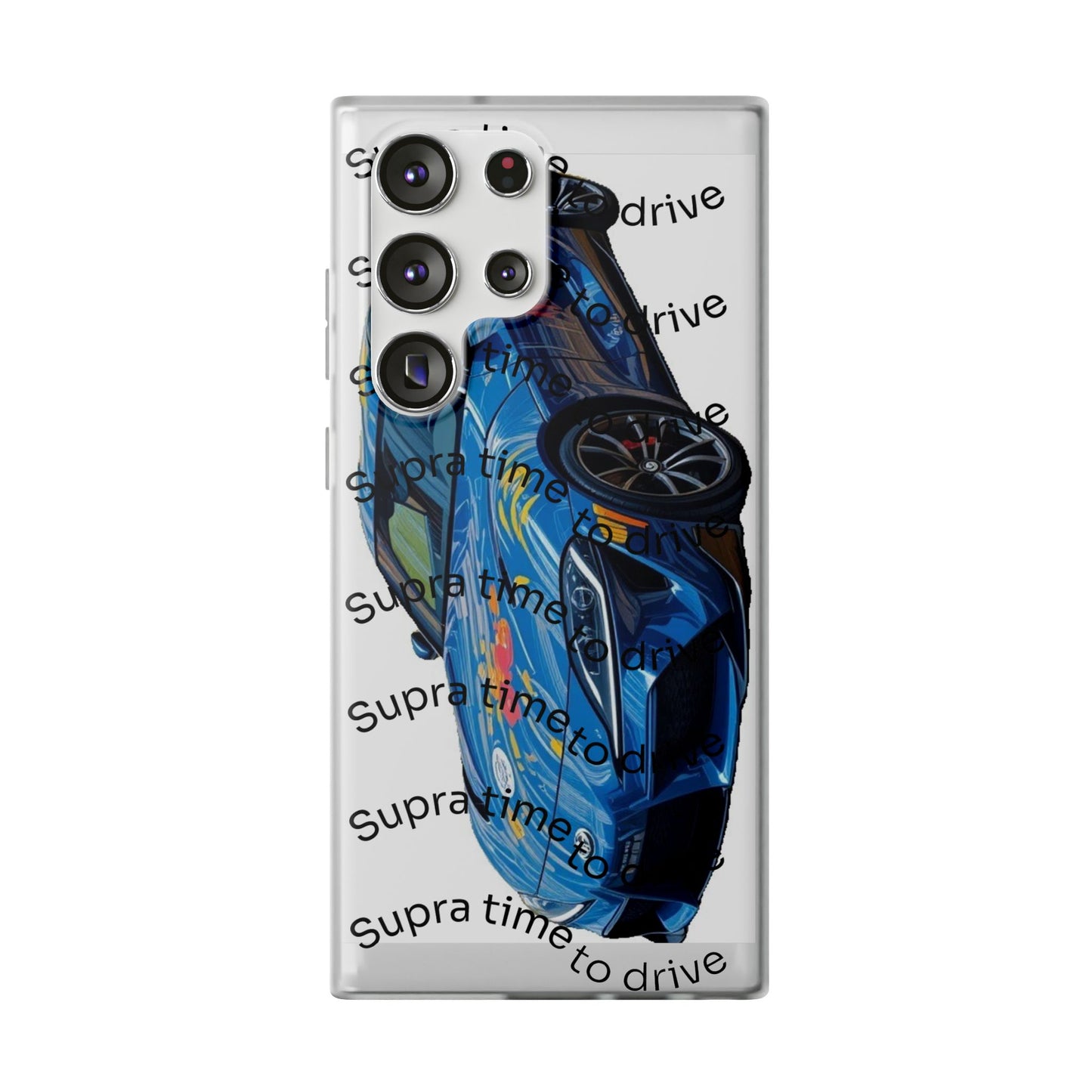 Cool Car Design Flexi Cases - Supra Time to Drive, Phone Cover, Automotive Gift, Trendy Accessory, Car Lover Merchandise