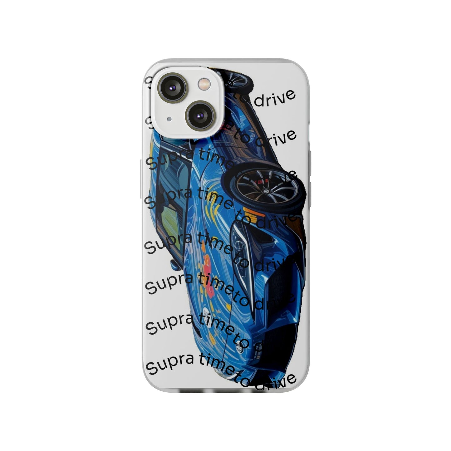 Cool Car Design Flexi Cases - Supra Time to Drive, Phone Cover, Automotive Gift, Trendy Accessory, Car Lover Merchandise