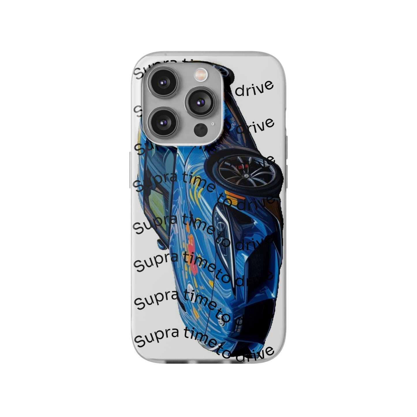 Cool Car Design Flexi Cases - Supra Time to Drive, Phone Cover, Automotive Gift, Trendy Accessory, Car Lover Merchandise