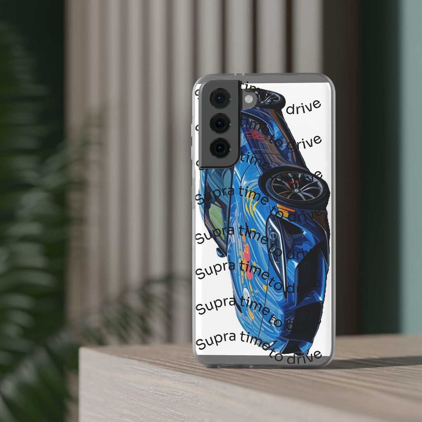 Cool Car Design Flexi Cases - Supra Time to Drive, Phone Cover, Automotive Gift, Trendy Accessory, Car Lover Merchandise