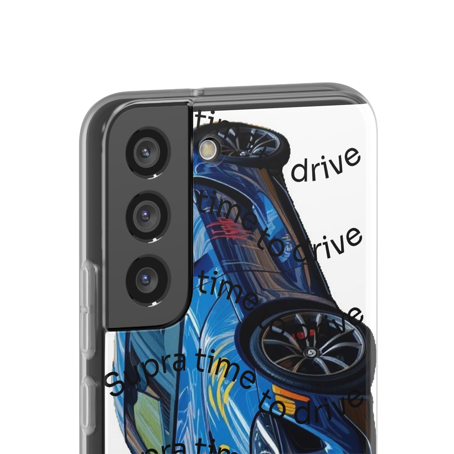 Cool Car Design Flexi Cases - Supra Time to Drive, Phone Cover, Automotive Gift, Trendy Accessory, Car Lover Merchandise