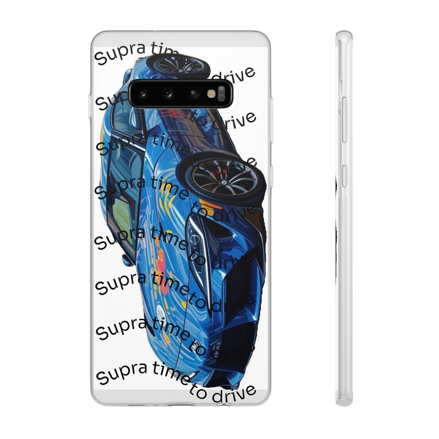 Cool Car Design Flexi Cases - Supra Time to Drive, Phone Cover, Automotive Gift, Trendy Accessory, Car Lover Merchandise