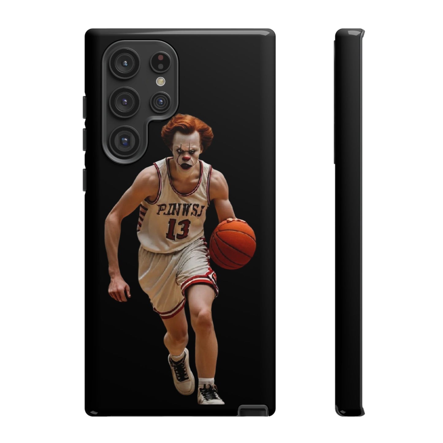 Basketball Clown Samsung and IPhone Phone Case, Tough Cases for Sports Lovers, Unique Gift for Athletes, Fun Phone Accessory, Quirky Sports Merchandise