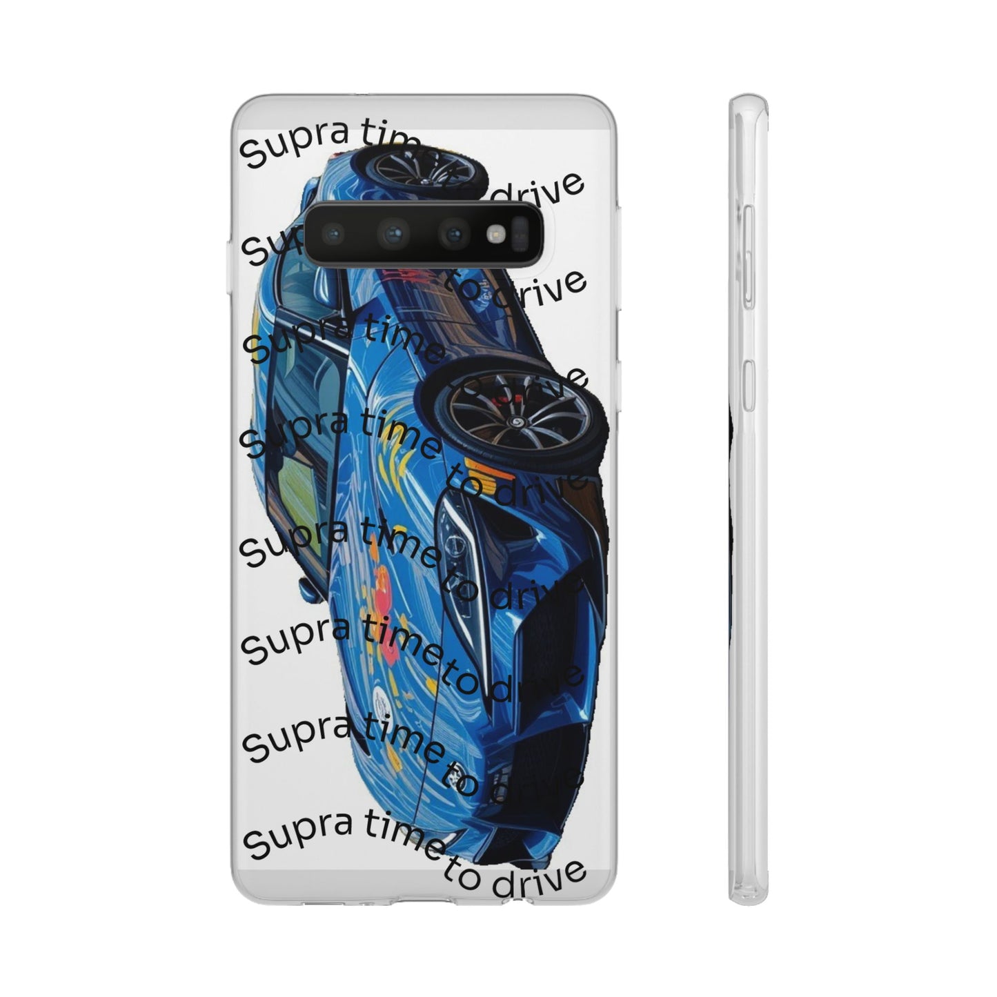 Cool Car Design Flexi Cases - Supra Time to Drive, Phone Cover, Automotive Gift, Trendy Accessory, Car Lover Merchandise