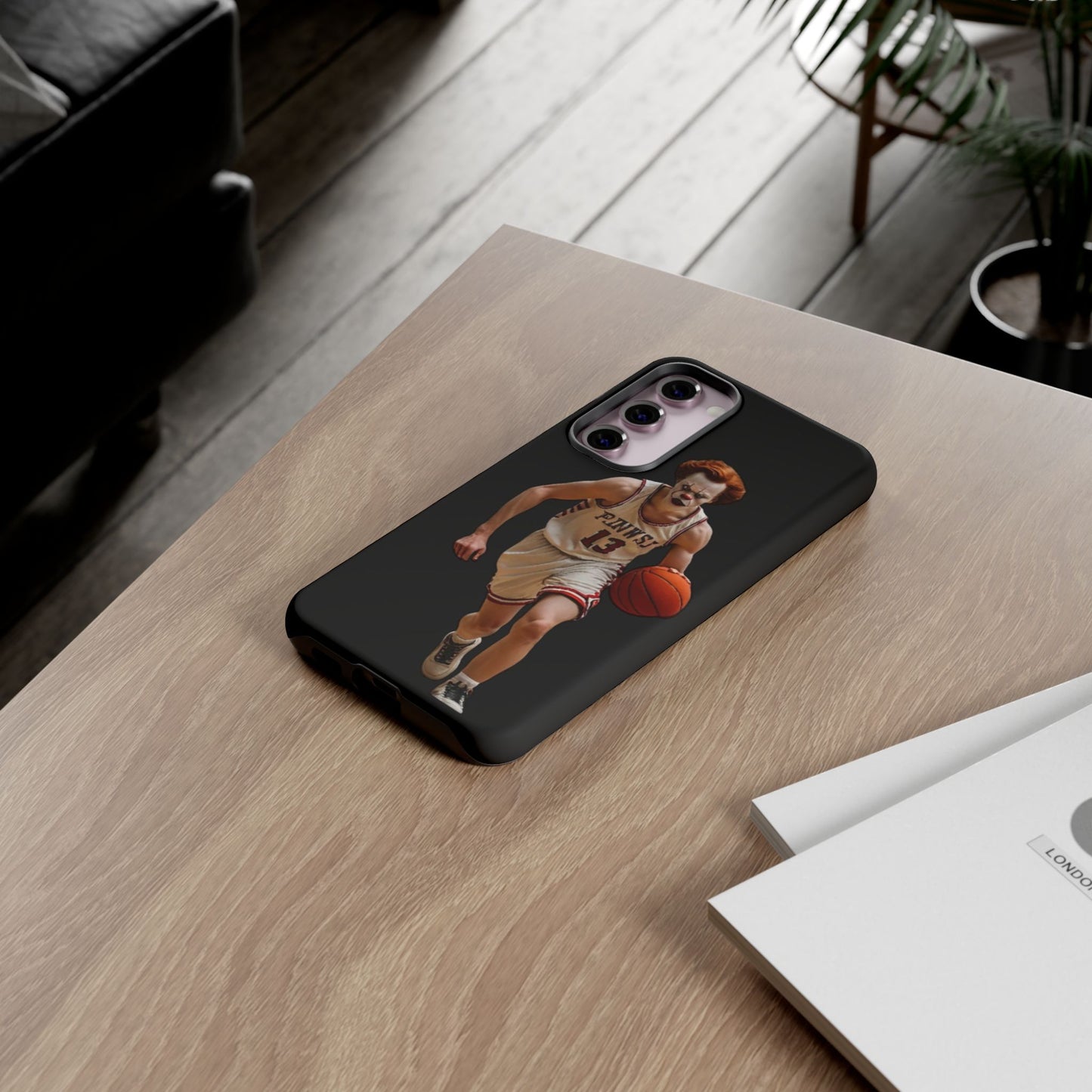 Basketball Clown Samsung and IPhone Phone Case, Tough Cases for Sports Lovers, Unique Gift for Athletes, Fun Phone Accessory, Quirky Sports Merchandise