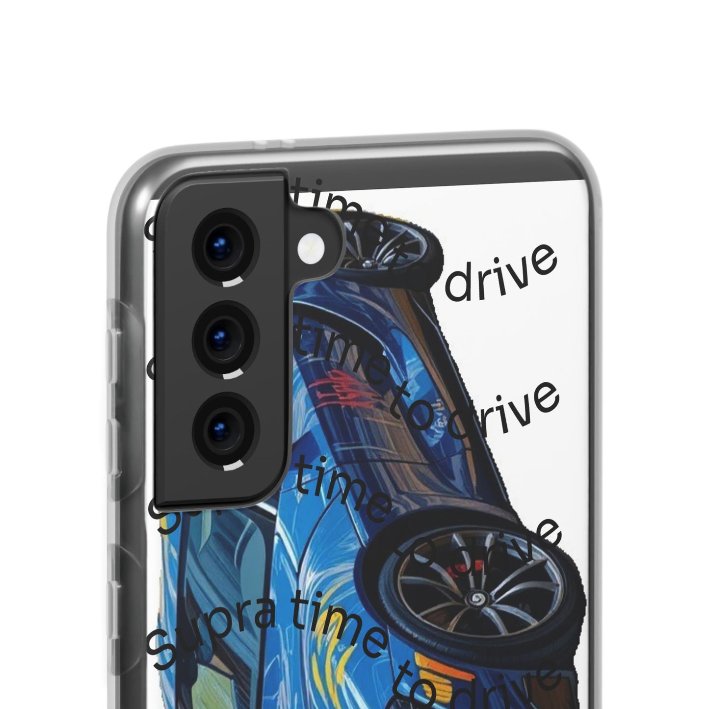 Cool Car Design Flexi Cases - Supra Time to Drive, Phone Cover, Automotive Gift, Trendy Accessory, Car Lover Merchandise