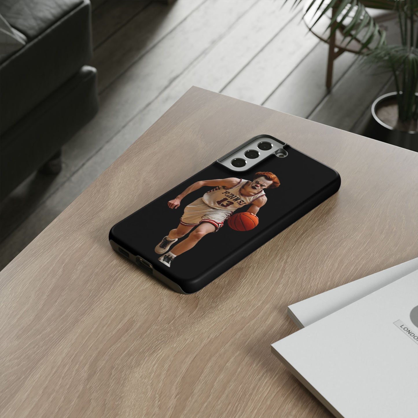 Basketball Clown Samsung and IPhone Phone Case, Tough Cases for Sports Lovers, Unique Gift for Athletes, Fun Phone Accessory, Quirky Sports Merchandise