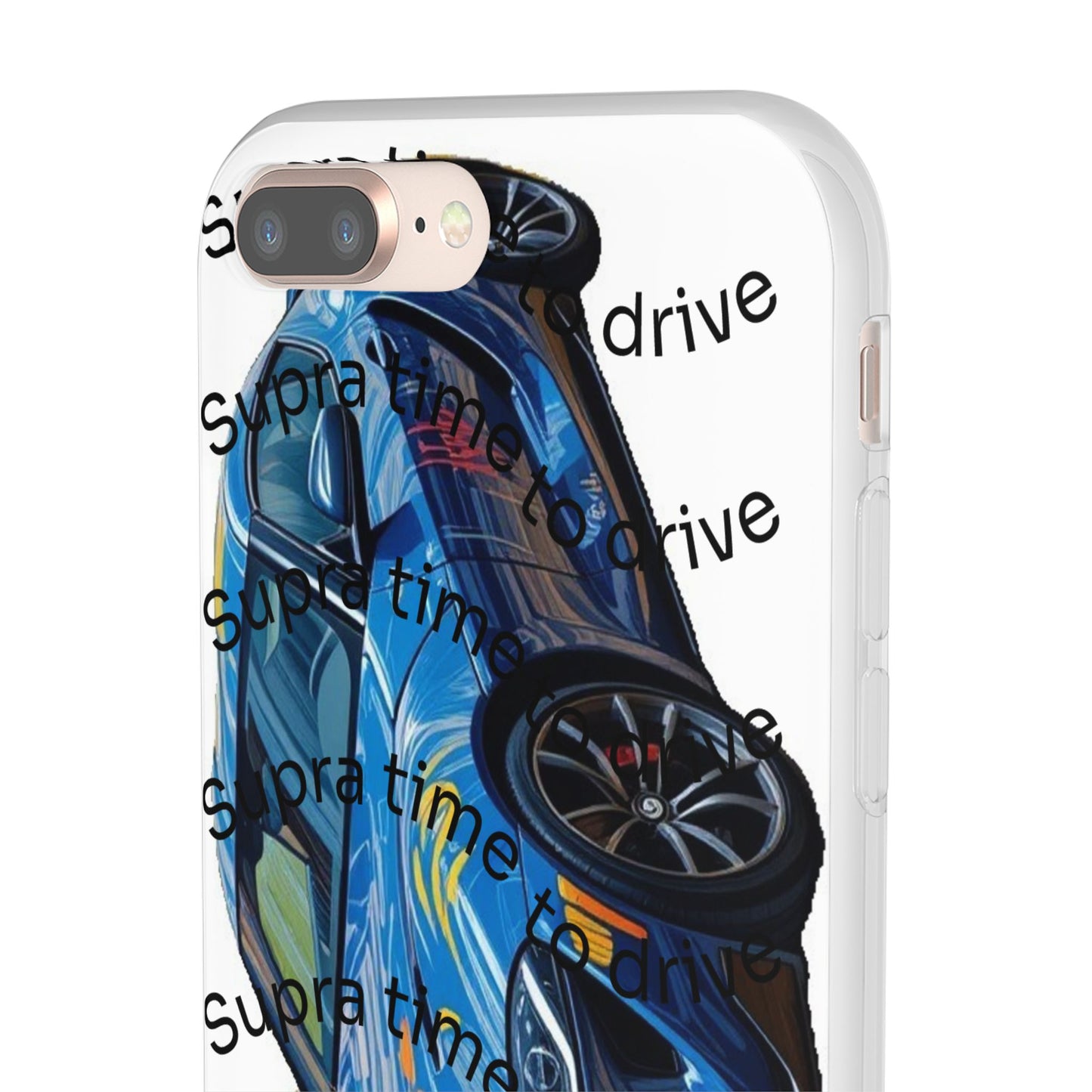 Cool Car Design Flexi Cases - Supra Time to Drive, Phone Cover, Automotive Gift, Trendy Accessory, Car Lover Merchandise