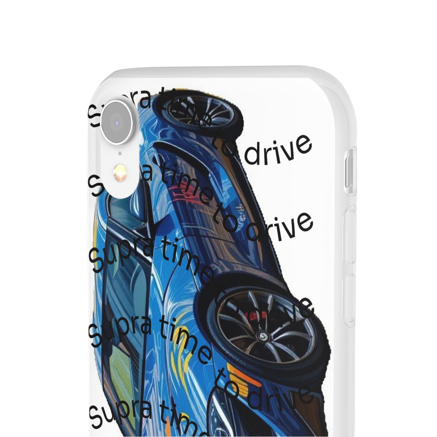 Cool Car Design Flexi Cases - Supra Time to Drive, Phone Cover, Automotive Gift, Trendy Accessory, Car Lover Merchandise
