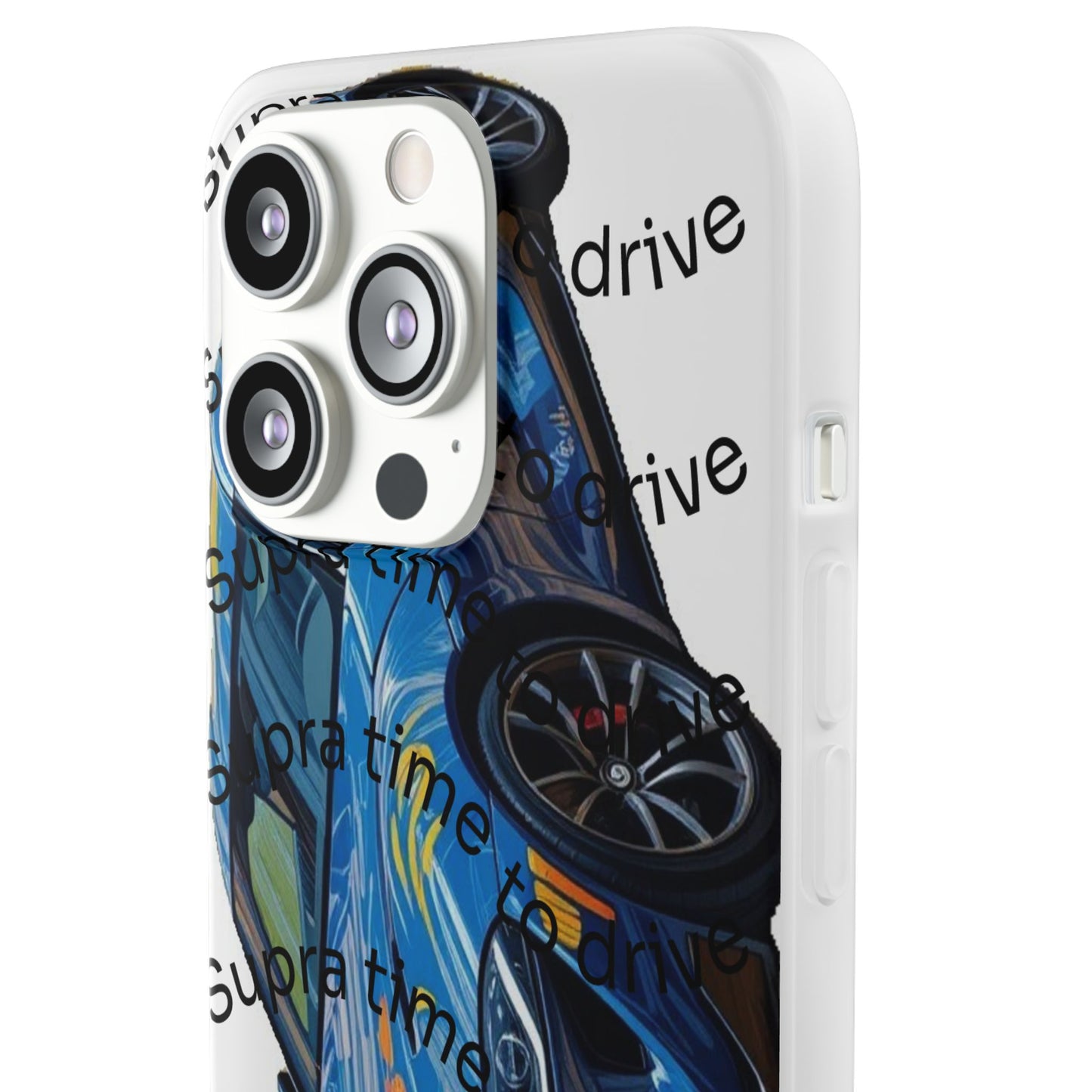 Cool Car Design Flexi Cases - Supra Time to Drive, Phone Cover, Automotive Gift, Trendy Accessory, Car Lover Merchandise