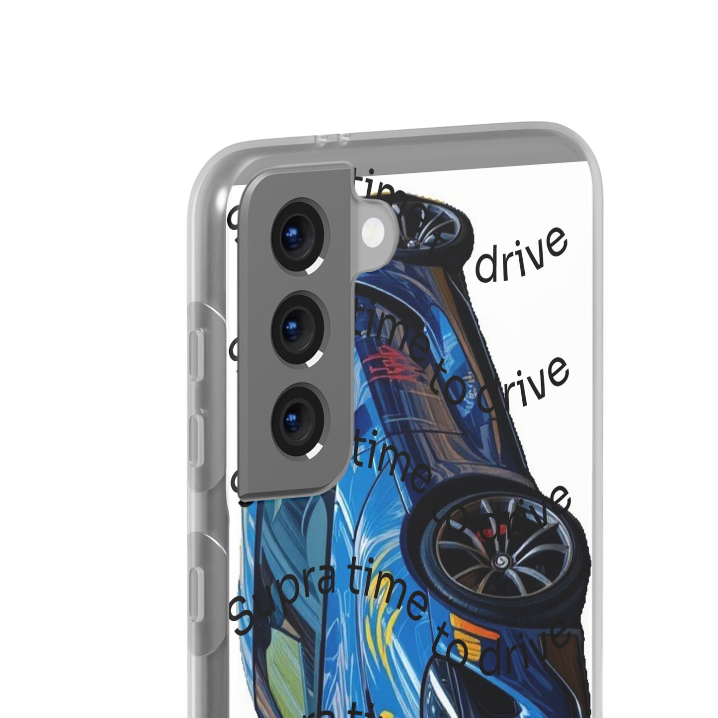 Cool Car Design Flexi Cases - Supra Time to Drive, Phone Cover, Automotive Gift, Trendy Accessory, Car Lover Merchandise