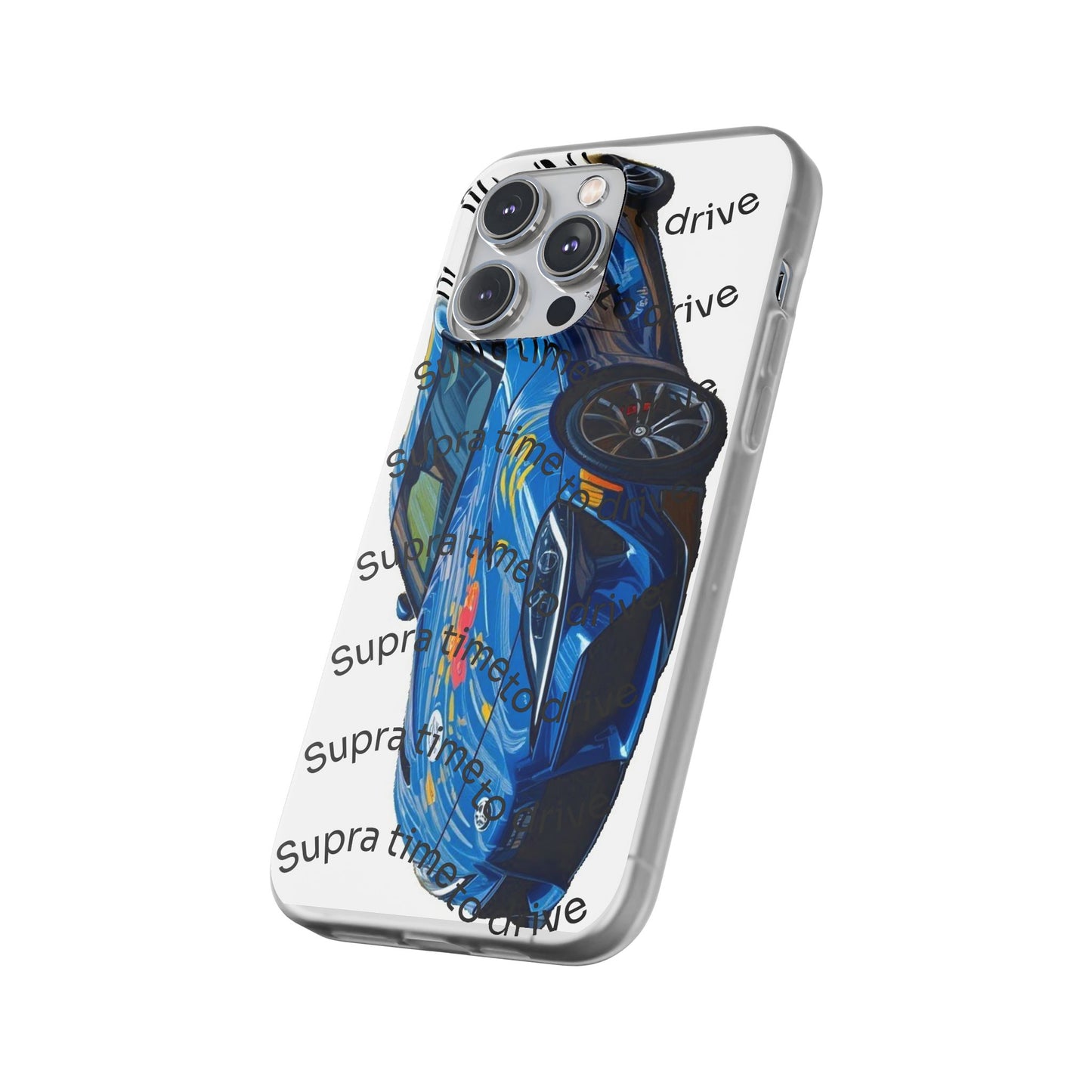 Cool Car Design Flexi Cases - Supra Time to Drive, Phone Cover, Automotive Gift, Trendy Accessory, Car Lover Merchandise