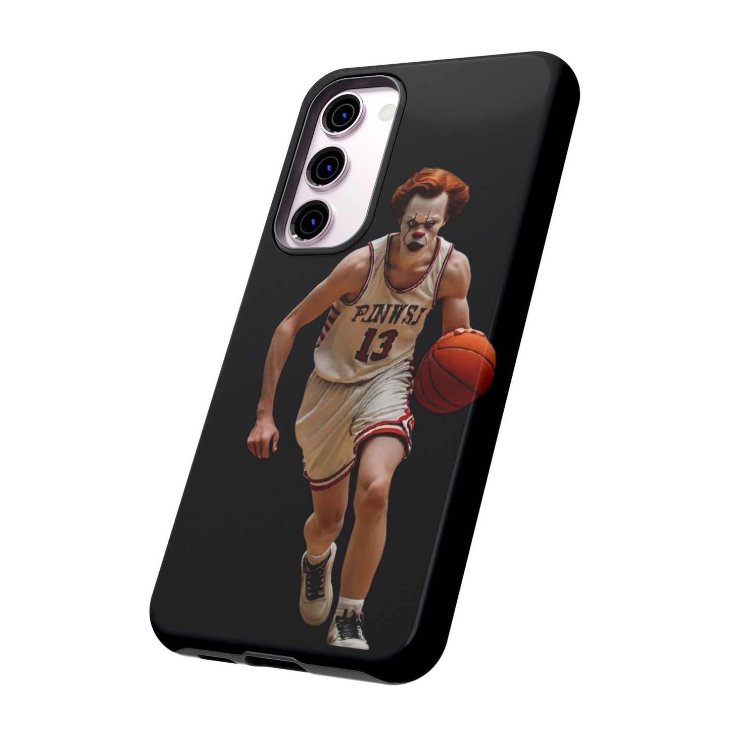 Basketball Clown Samsung and IPhone Phone Case, Tough Cases for Sports Lovers, Unique Gift for Athletes, Fun Phone Accessory, Quirky Sports Merchandise