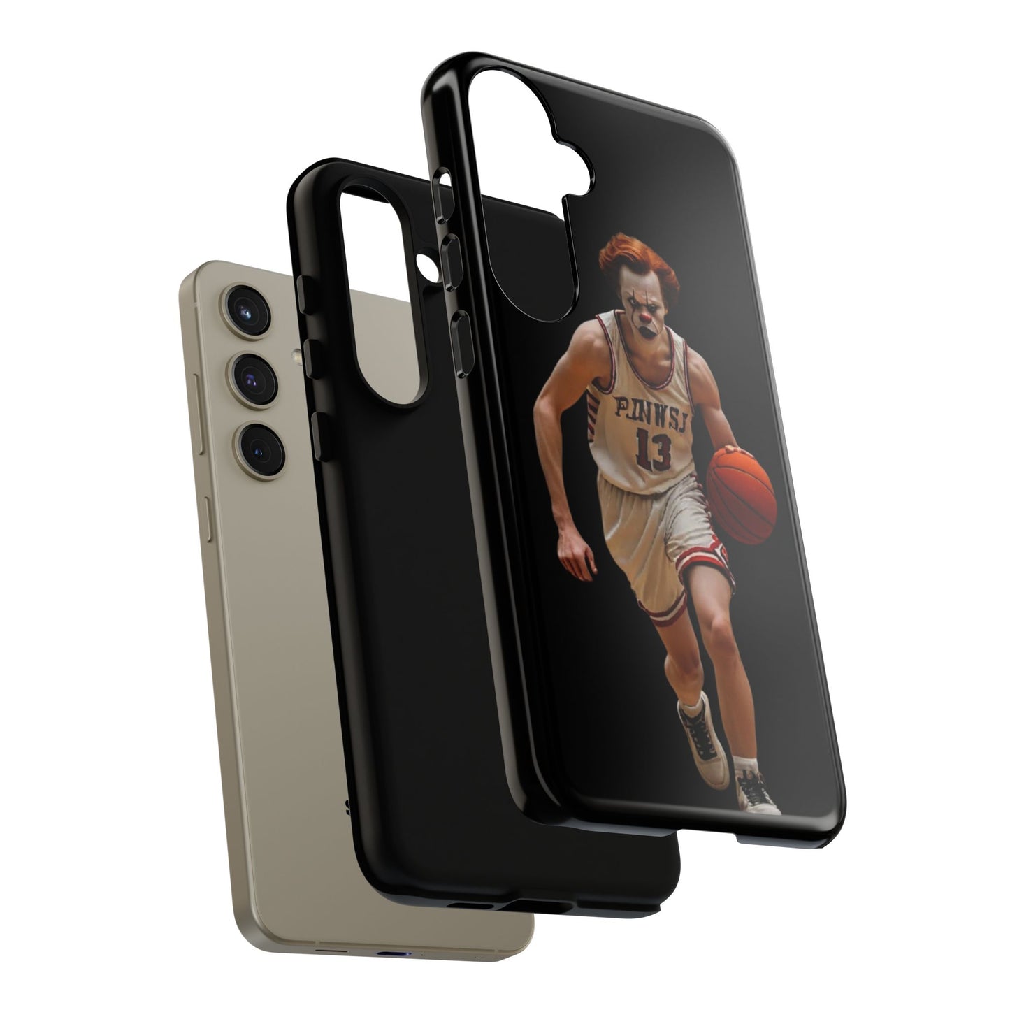 Basketball Clown Samsung and IPhone Phone Case, Tough Cases for Sports Lovers, Unique Gift for Athletes, Fun Phone Accessory, Quirky Sports Merchandise