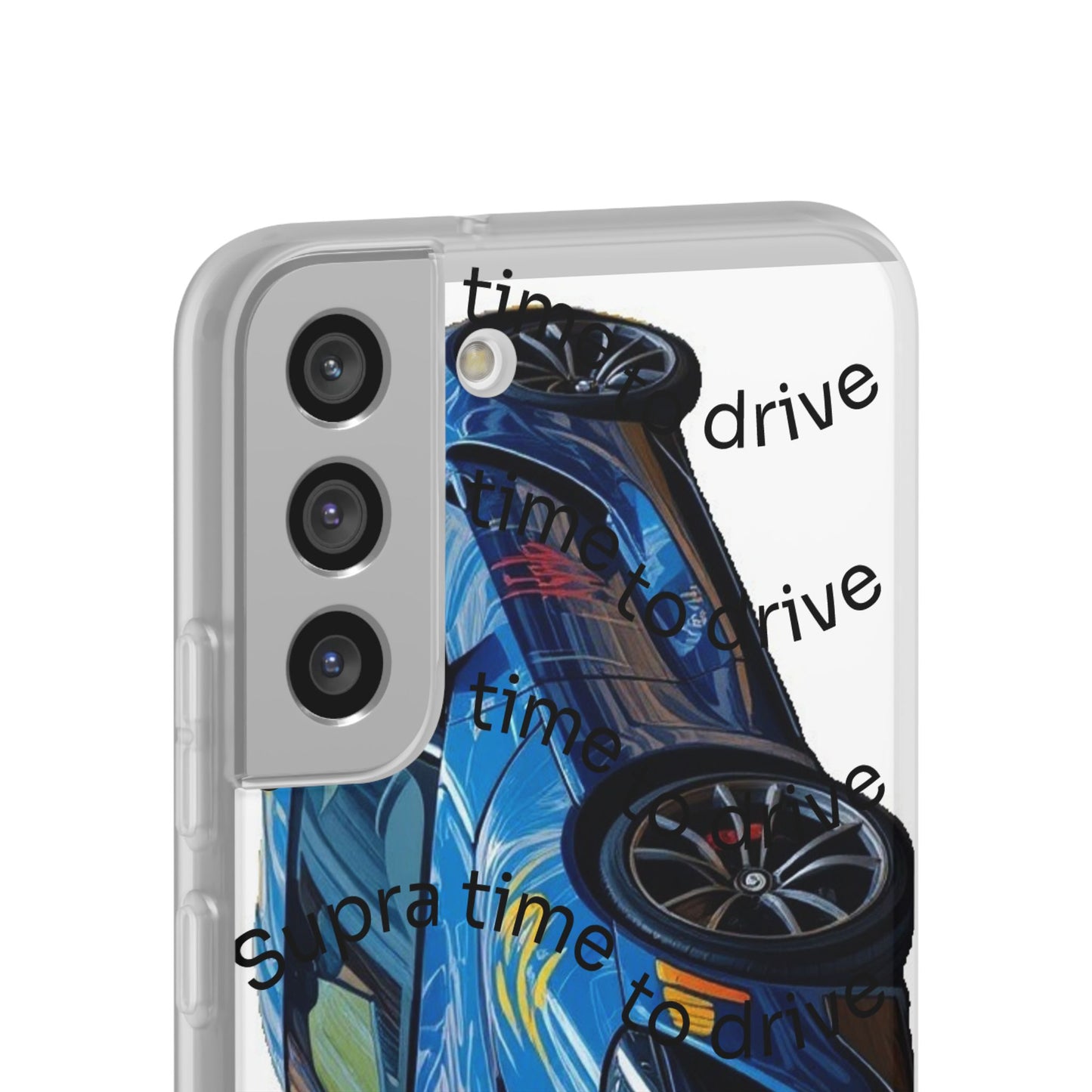 Cool Car Design Flexi Cases - Supra Time to Drive, Phone Cover, Automotive Gift, Trendy Accessory, Car Lover Merchandise