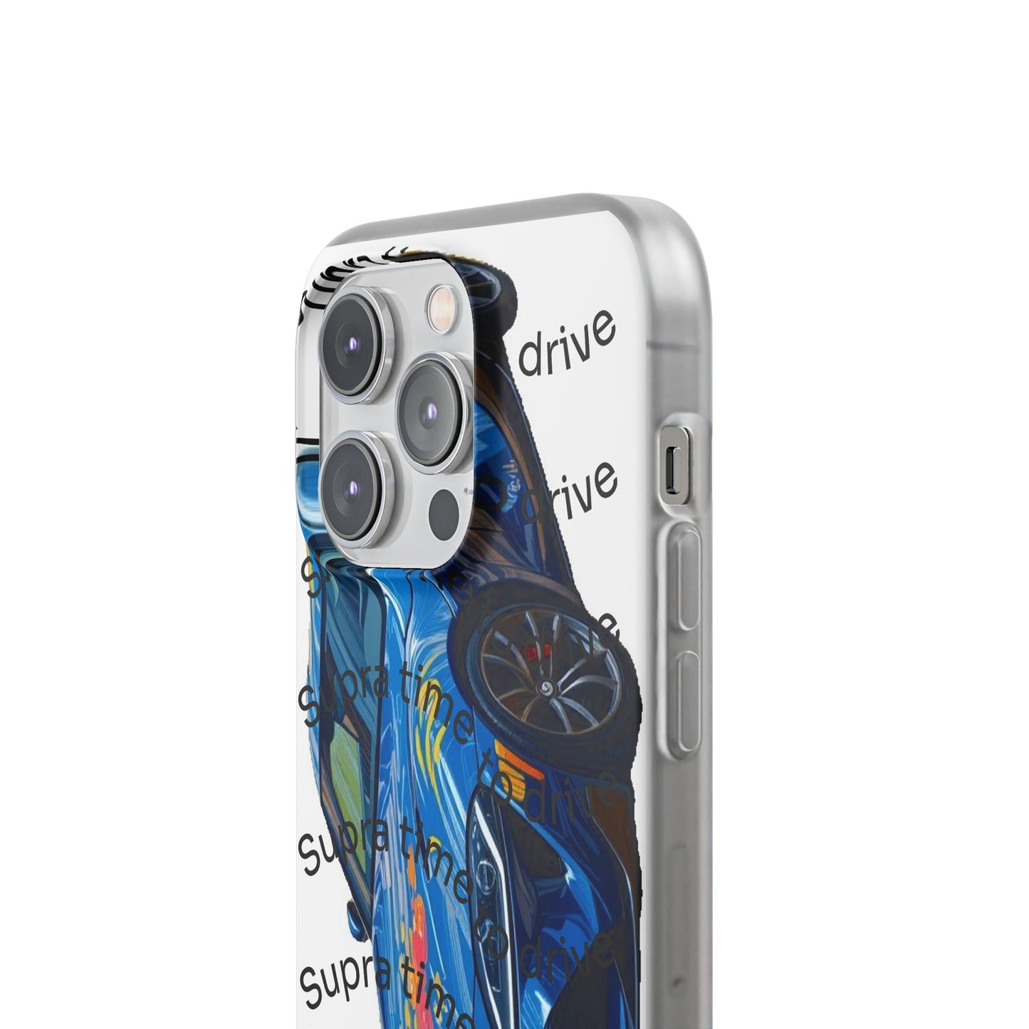 Cool Car Design Flexi Cases - Supra Time to Drive, Phone Cover, Automotive Gift, Trendy Accessory, Car Lover Merchandise