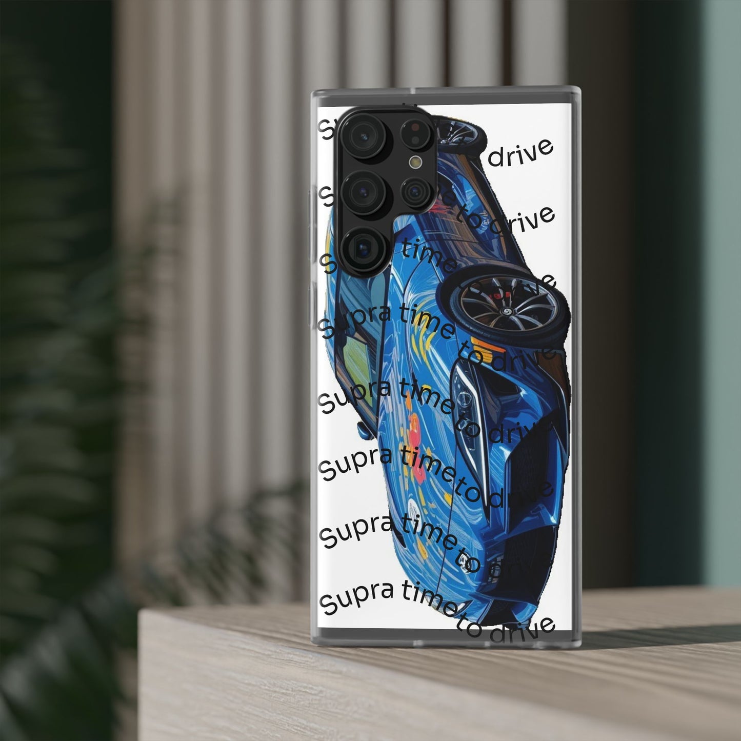 Cool Car Design Flexi Cases - Supra Time to Drive, Phone Cover, Automotive Gift, Trendy Accessory, Car Lover Merchandise