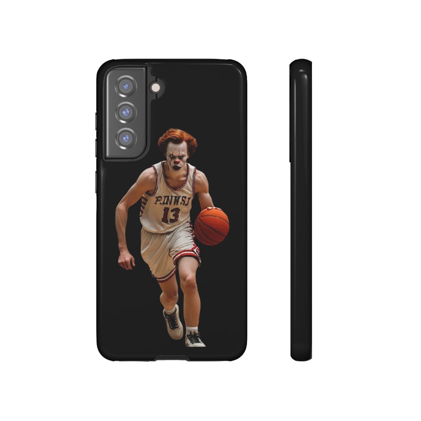 Basketball Clown Samsung and IPhone Phone Case, Tough Cases for Sports Lovers, Unique Gift for Athletes, Fun Phone Accessory, Quirky Sports Merchandise