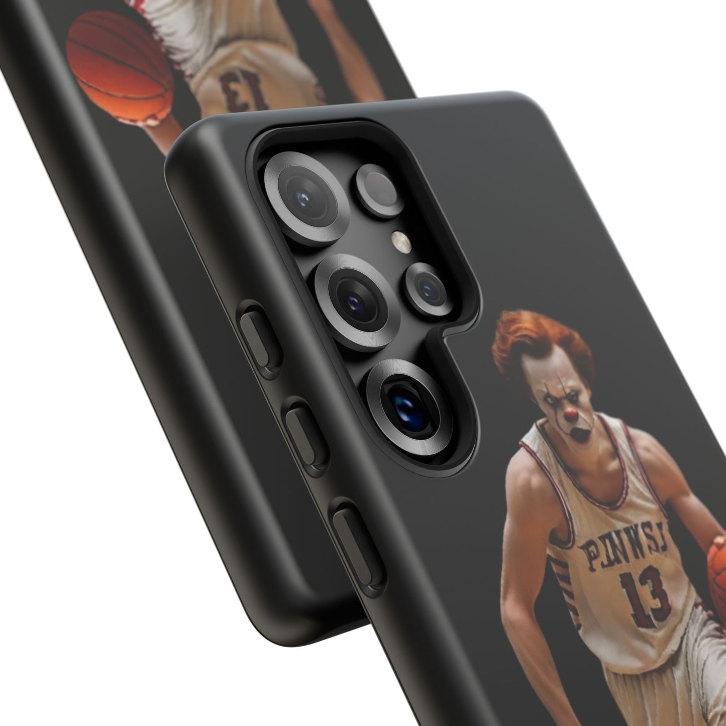 Basketball Clown Samsung and IPhone Phone Case, Tough Cases for Sports Lovers, Unique Gift for Athletes, Fun Phone Accessory, Quirky Sports Merchandise