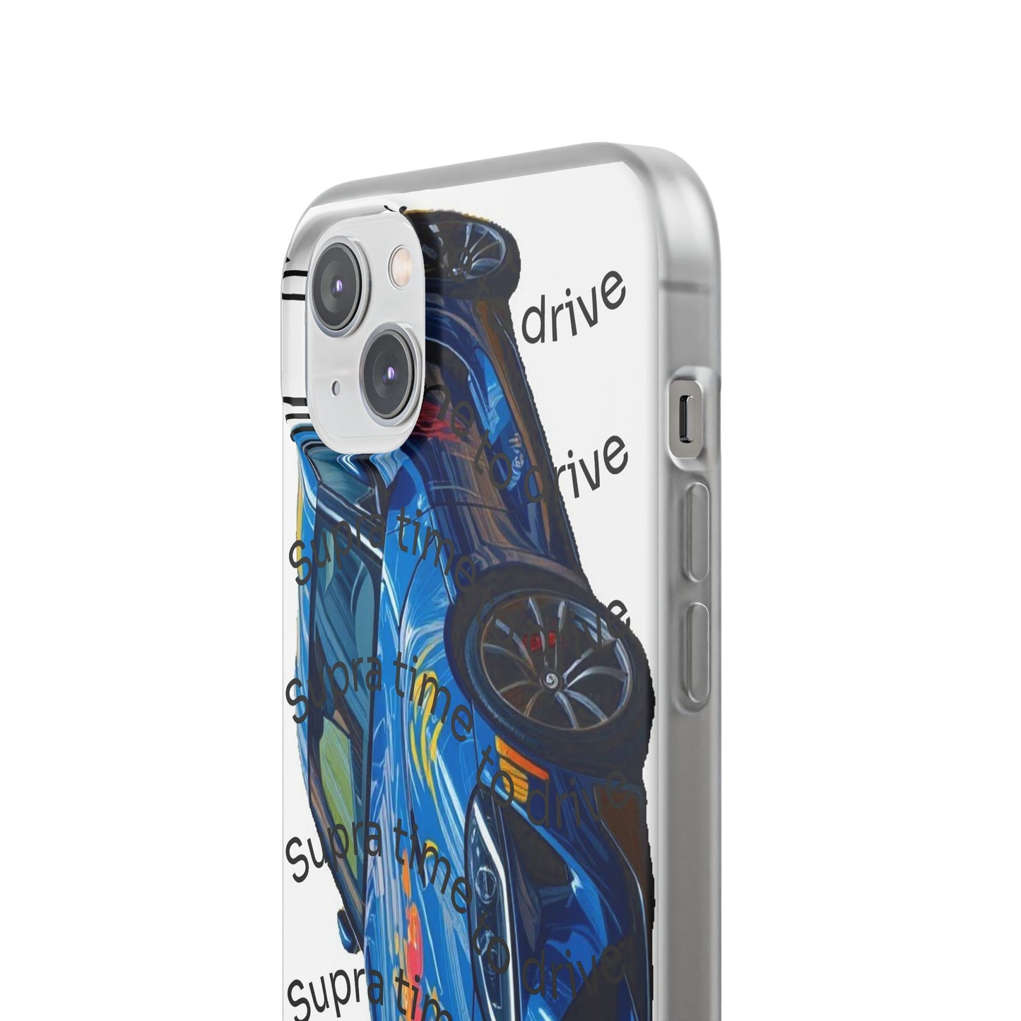 Cool Car Design Flexi Cases - Supra Time to Drive, Phone Cover, Automotive Gift, Trendy Accessory, Car Lover Merchandise