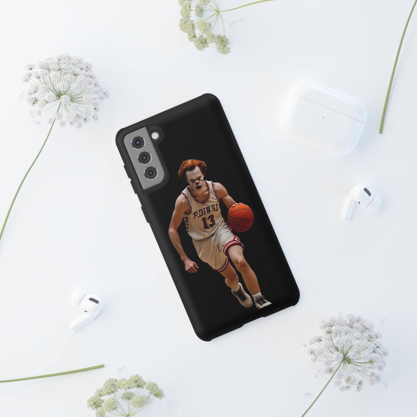 Basketball Clown Samsung and IPhone Phone Case, Tough Cases for Sports Lovers, Unique Gift for Athletes, Fun Phone Accessory, Quirky Sports Merchandise