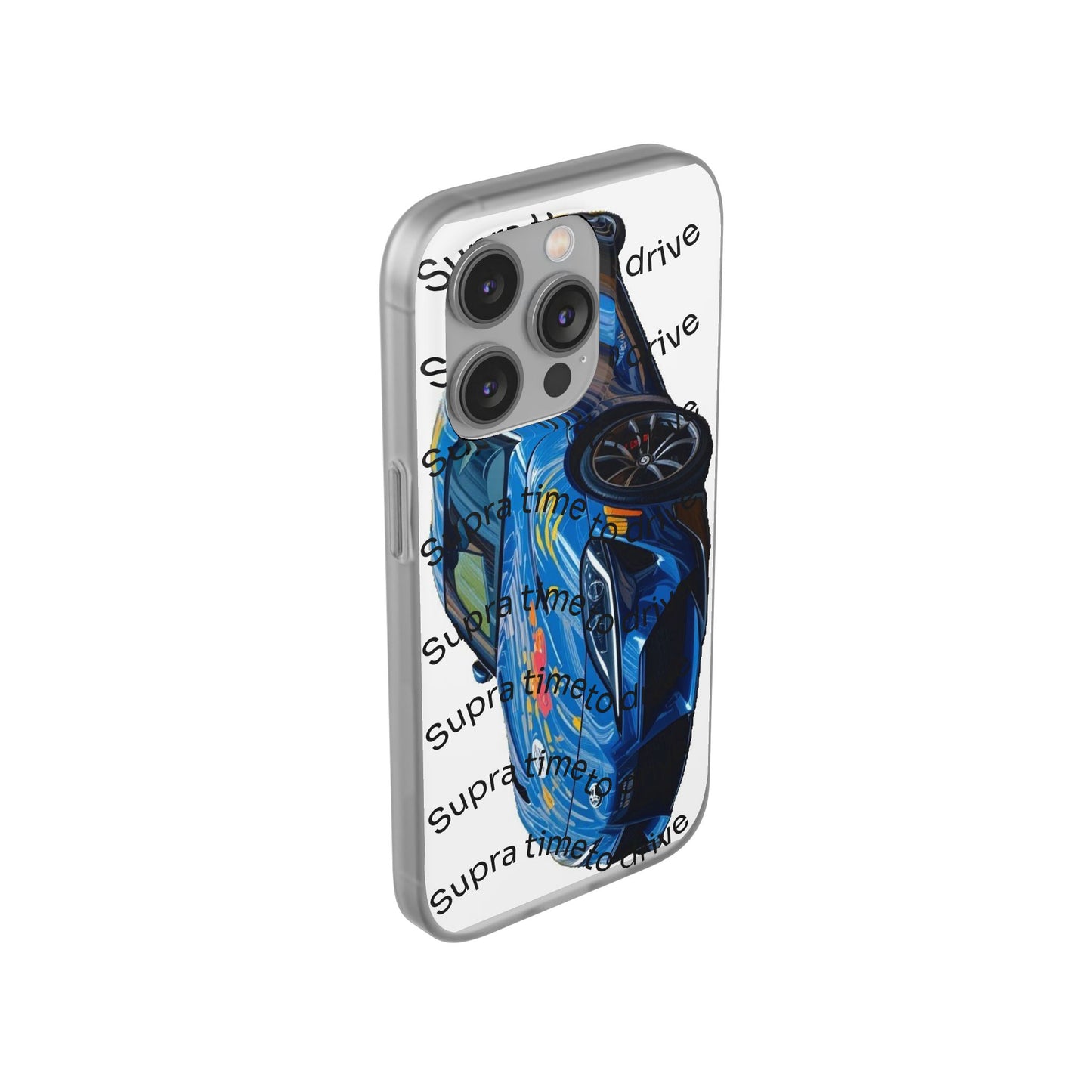 Cool Car Design Flexi Cases - Supra Time to Drive, Phone Cover, Automotive Gift, Trendy Accessory, Car Lover Merchandise