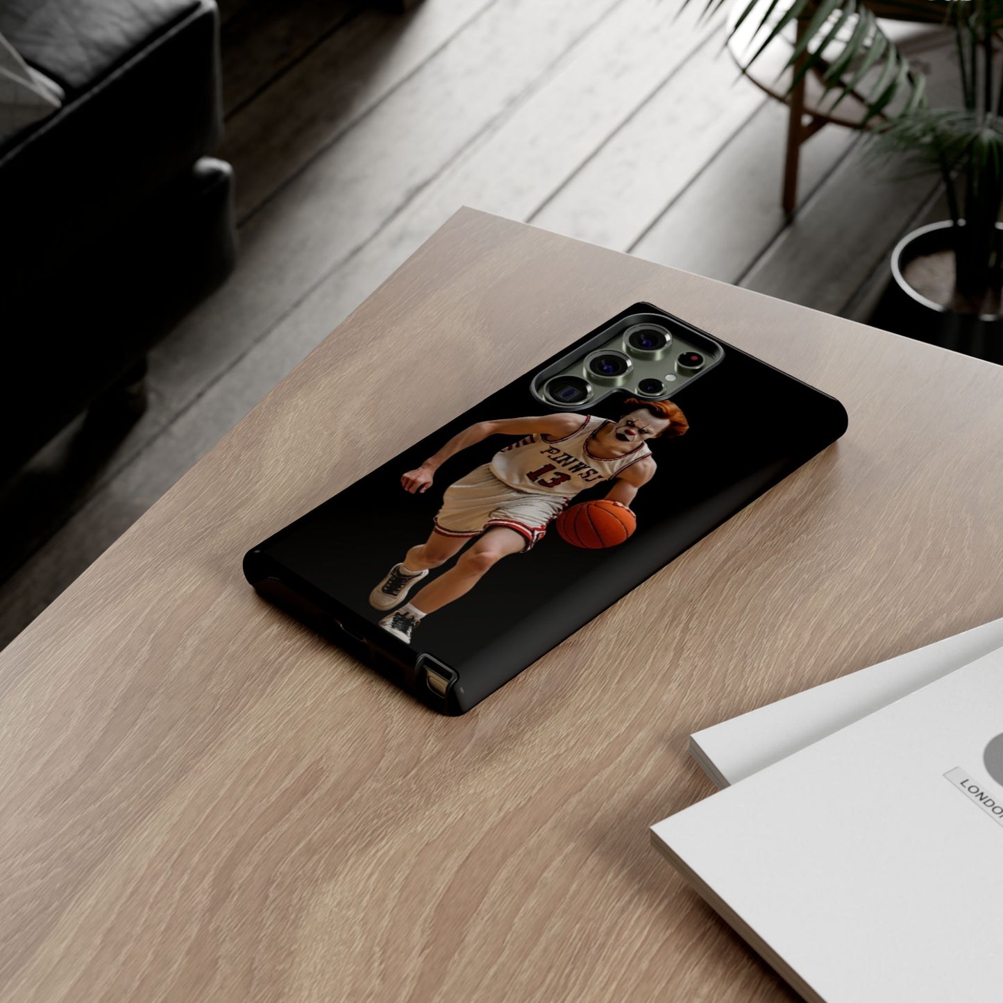 Basketball Clown Samsung and IPhone Phone Case, Tough Cases for Sports Lovers, Unique Gift for Athletes, Fun Phone Accessory, Quirky Sports Merchandise