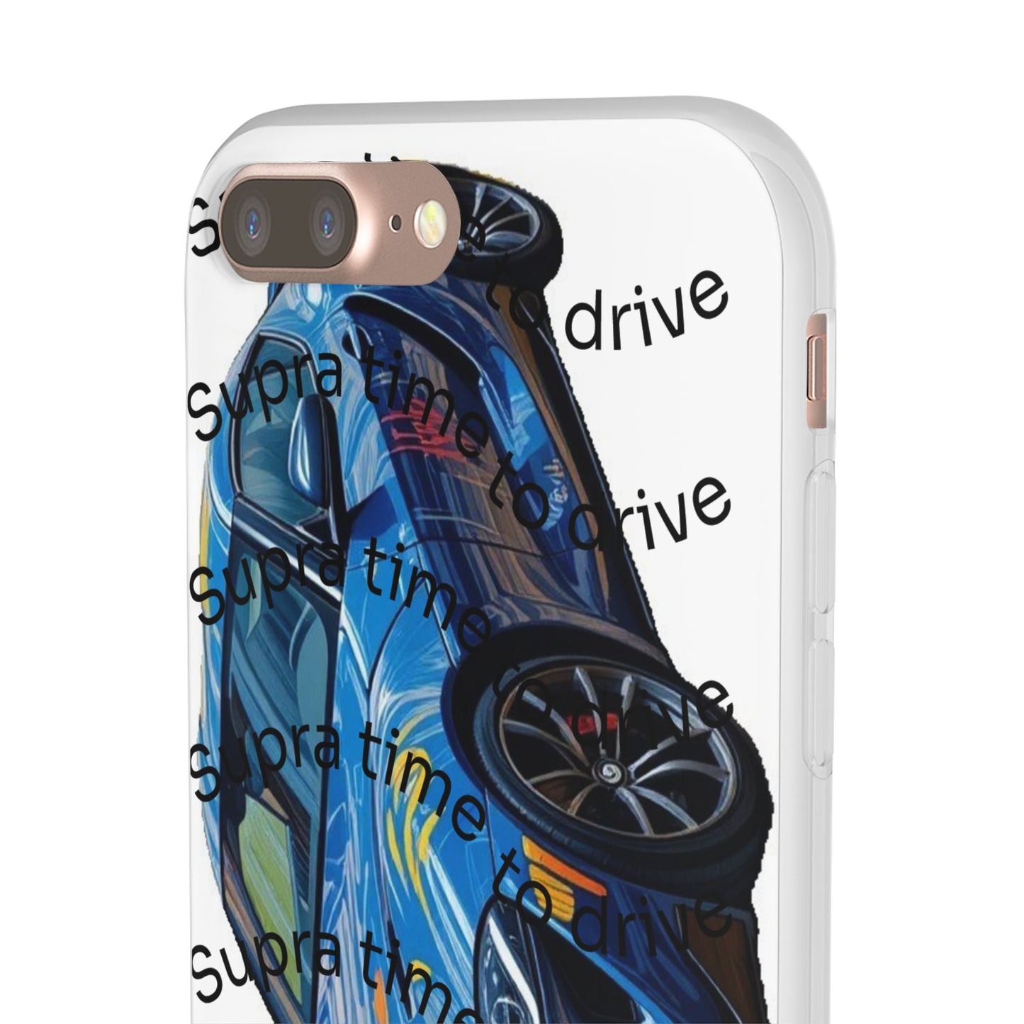 Cool Car Design Flexi Cases - Supra Time to Drive, Phone Cover, Automotive Gift, Trendy Accessory, Car Lover Merchandise