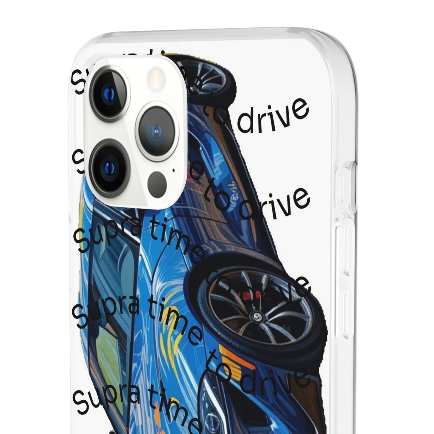 Cool Car Design Flexi Cases - Supra Time to Drive, Phone Cover, Automotive Gift, Trendy Accessory, Car Lover Merchandise