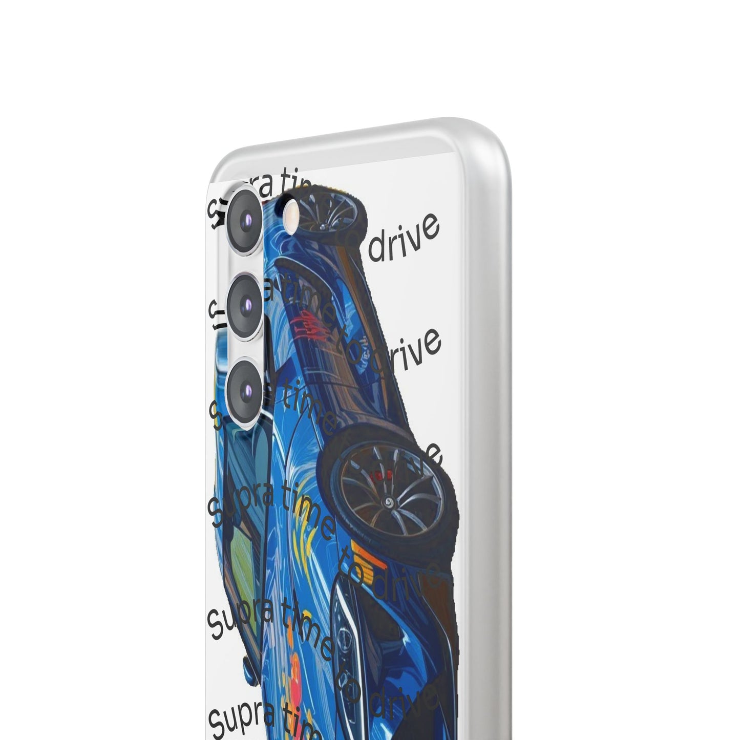 Cool Car Design Flexi Cases - Supra Time to Drive, Phone Cover, Automotive Gift, Trendy Accessory, Car Lover Merchandise