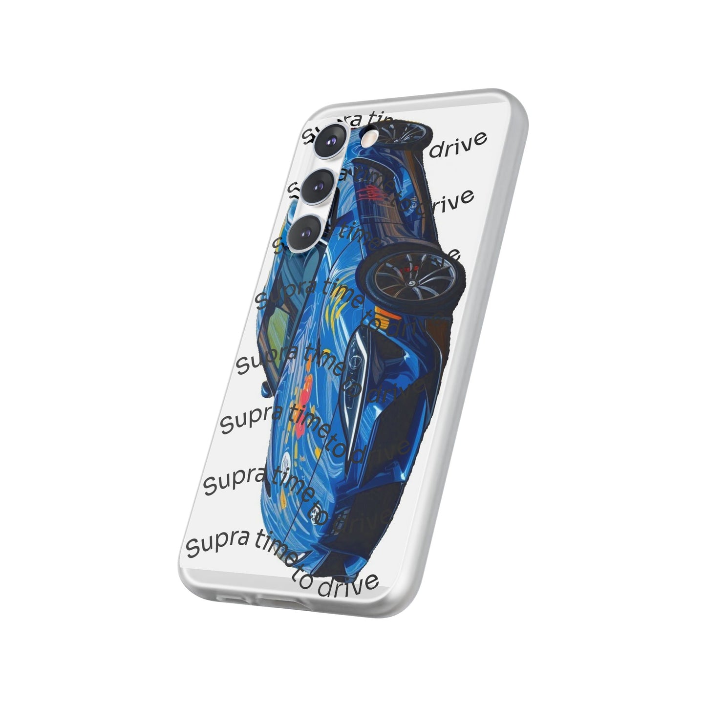Cool Car Design Flexi Cases - Supra Time to Drive, Phone Cover, Automotive Gift, Trendy Accessory, Car Lover Merchandise