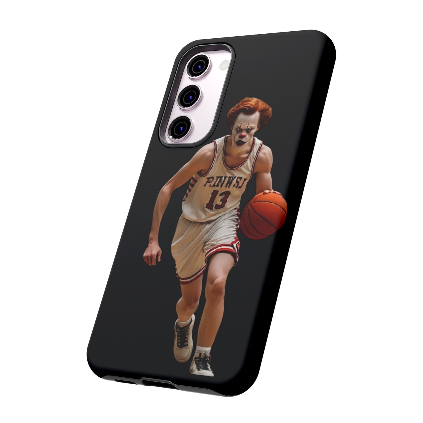Basketball Clown Samsung and IPhone Phone Case, Tough Cases for Sports Lovers, Unique Gift for Athletes, Fun Phone Accessory, Quirky Sports Merchandise