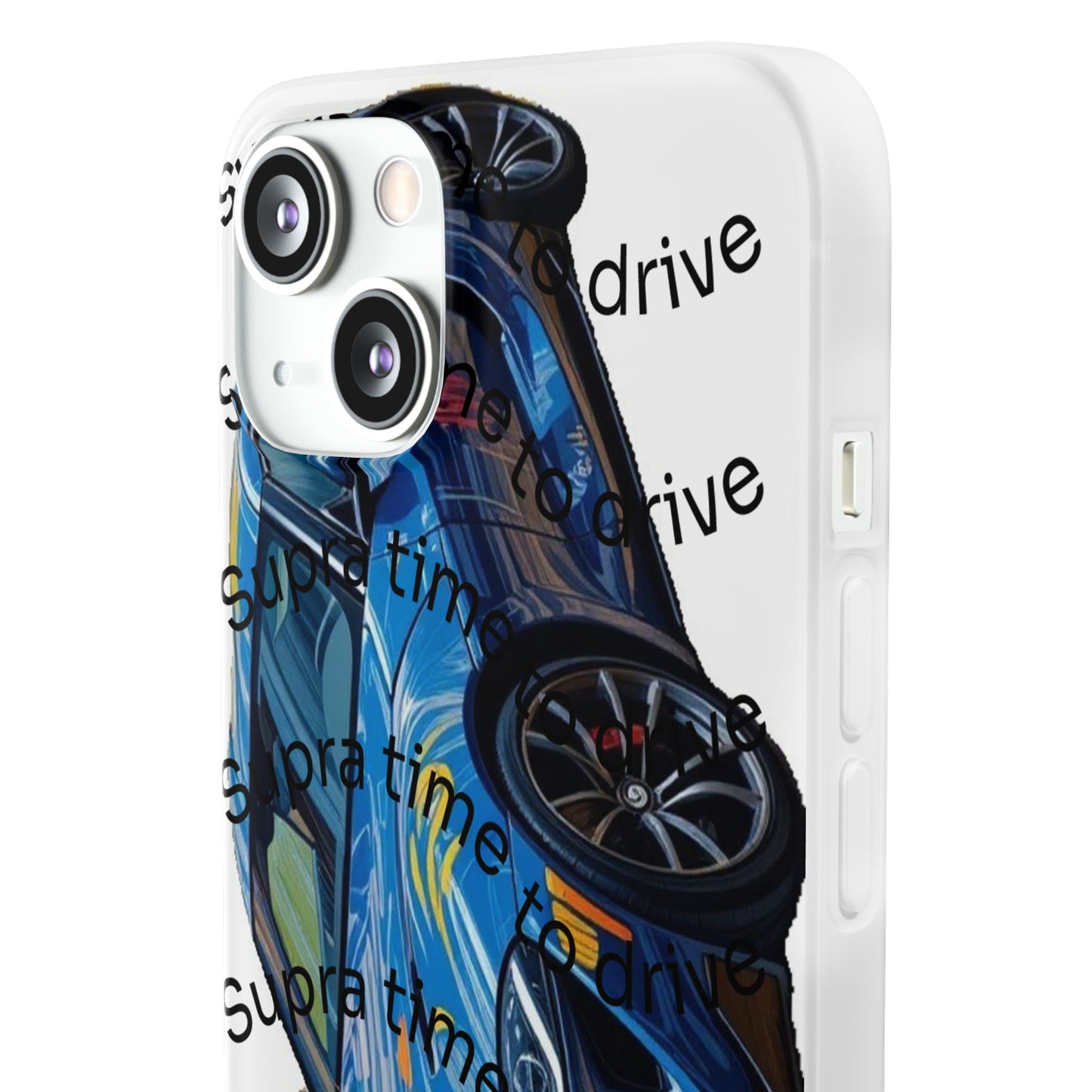Cool Car Design Flexi Cases - Supra Time to Drive, Phone Cover, Automotive Gift, Trendy Accessory, Car Lover Merchandise