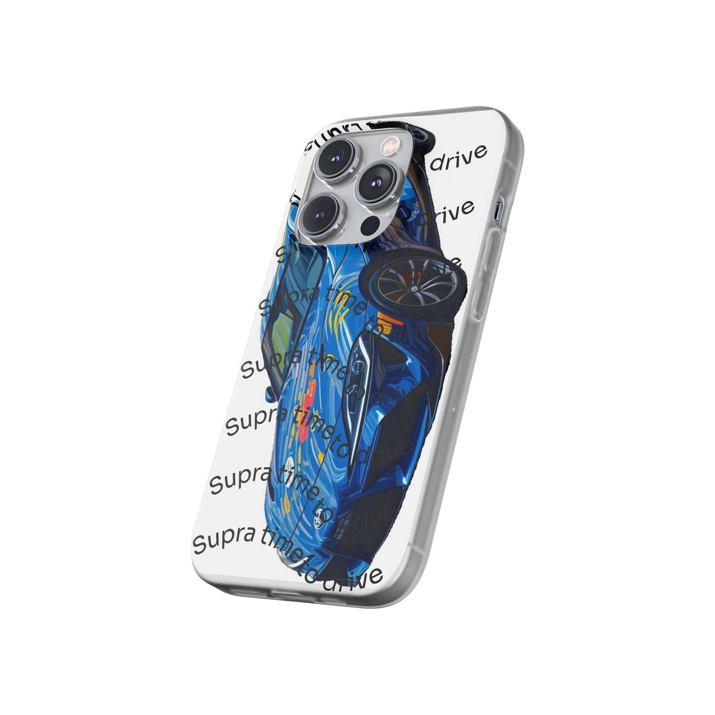Cool Car Design Flexi Cases - Supra Time to Drive, Phone Cover, Automotive Gift, Trendy Accessory, Car Lover Merchandise