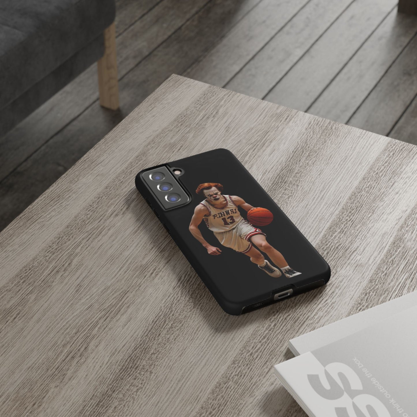 Basketball Clown Samsung and IPhone Phone Case, Tough Cases for Sports Lovers, Unique Gift for Athletes, Fun Phone Accessory, Quirky Sports Merchandise